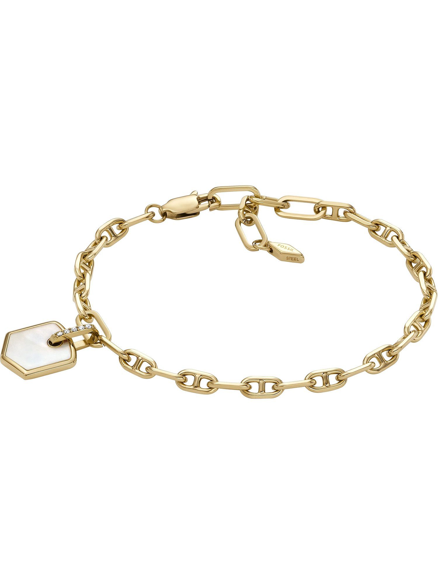 Armband Fossil Damen-Armband Metall, Edelstahl Perlmutt
