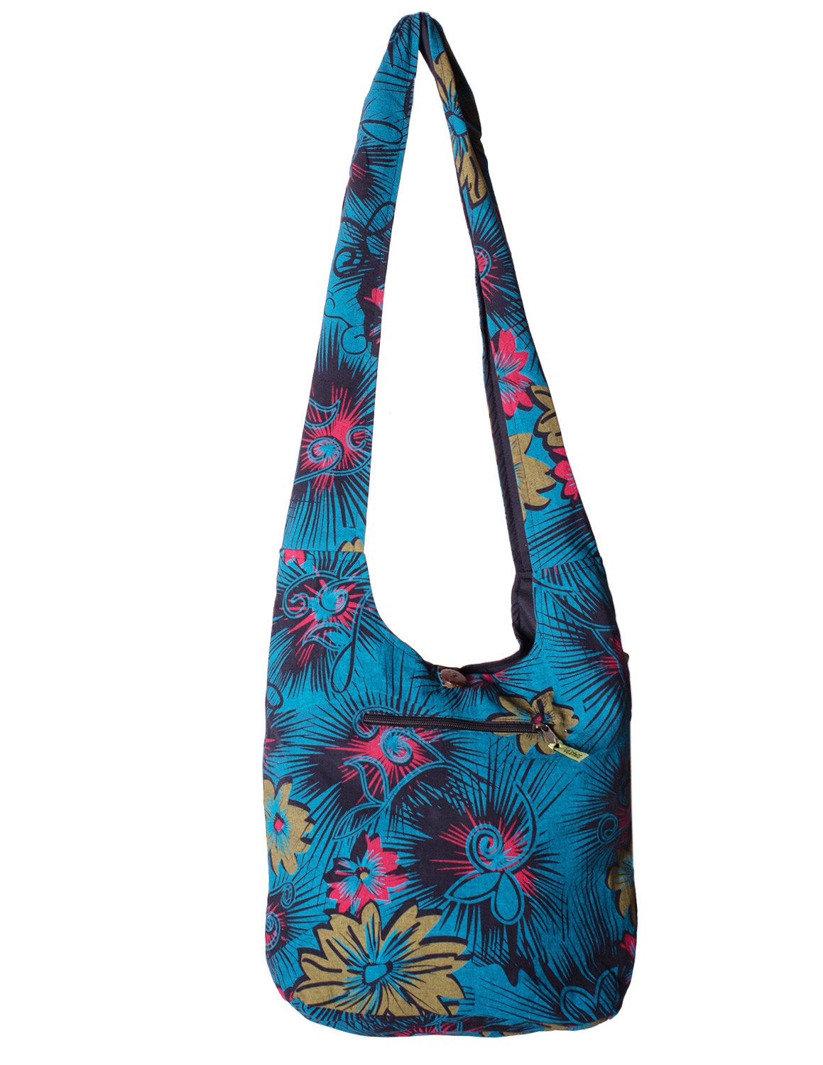 Vishes Beuteltasche Schultertasche Beuteltasche aus Baumwolle Blumen Hippie Tasche, Alternative Bekleidung, Ethno, Hippie, Retro Style