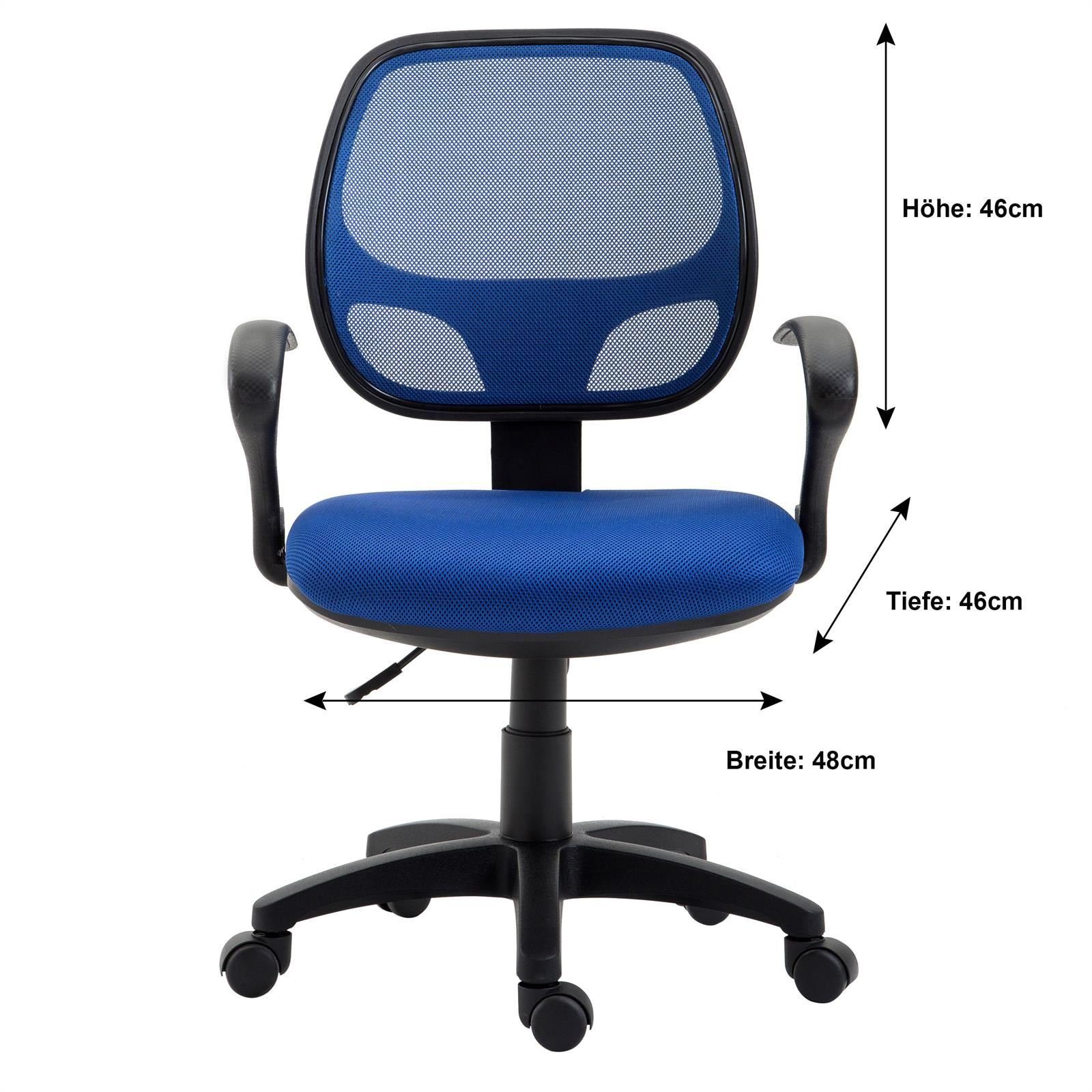 IDIMEX Drehstuhl COOL, Schreibtischstuhl Kinder ergonomisch höhenverstellbar Drehstuhl blau