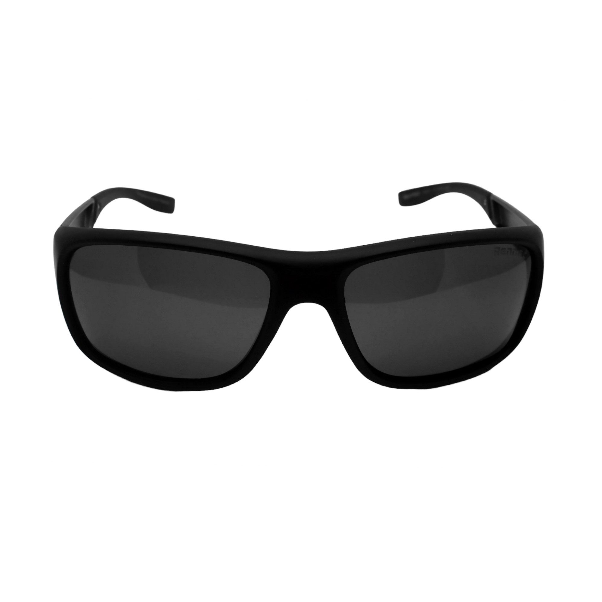 Rennec Sonnenbrille (1x Bikerbrille Schwarz Matt mit Brillenbeutel) Angelbrille Sportbrille mit Schwarz Polarisierten Linsen