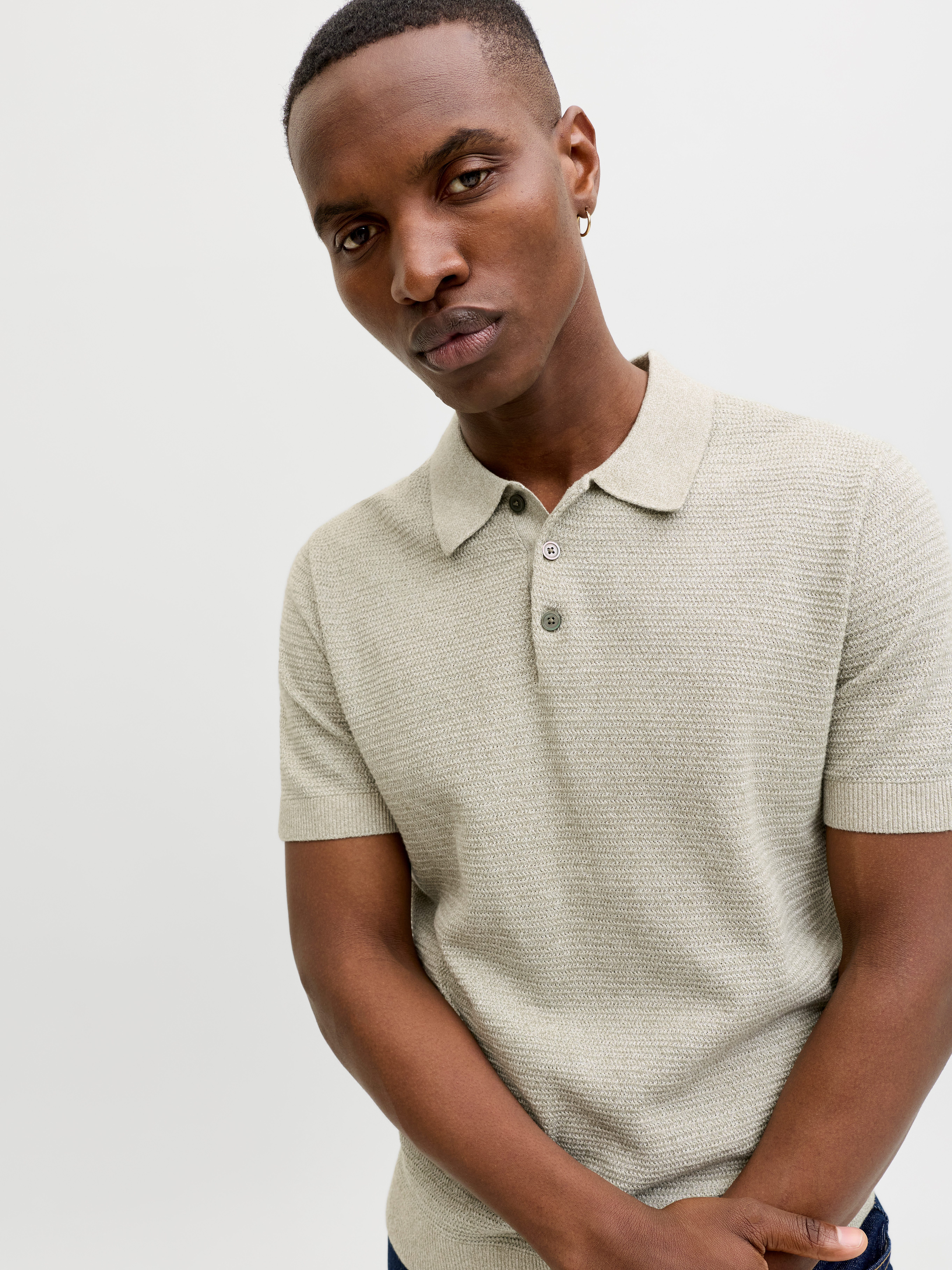 Jack & Jones Polokragenpullover JPRBLURILEY KNIT POLO SS SN Baumwolle, regular fit – Bild 2 von 5