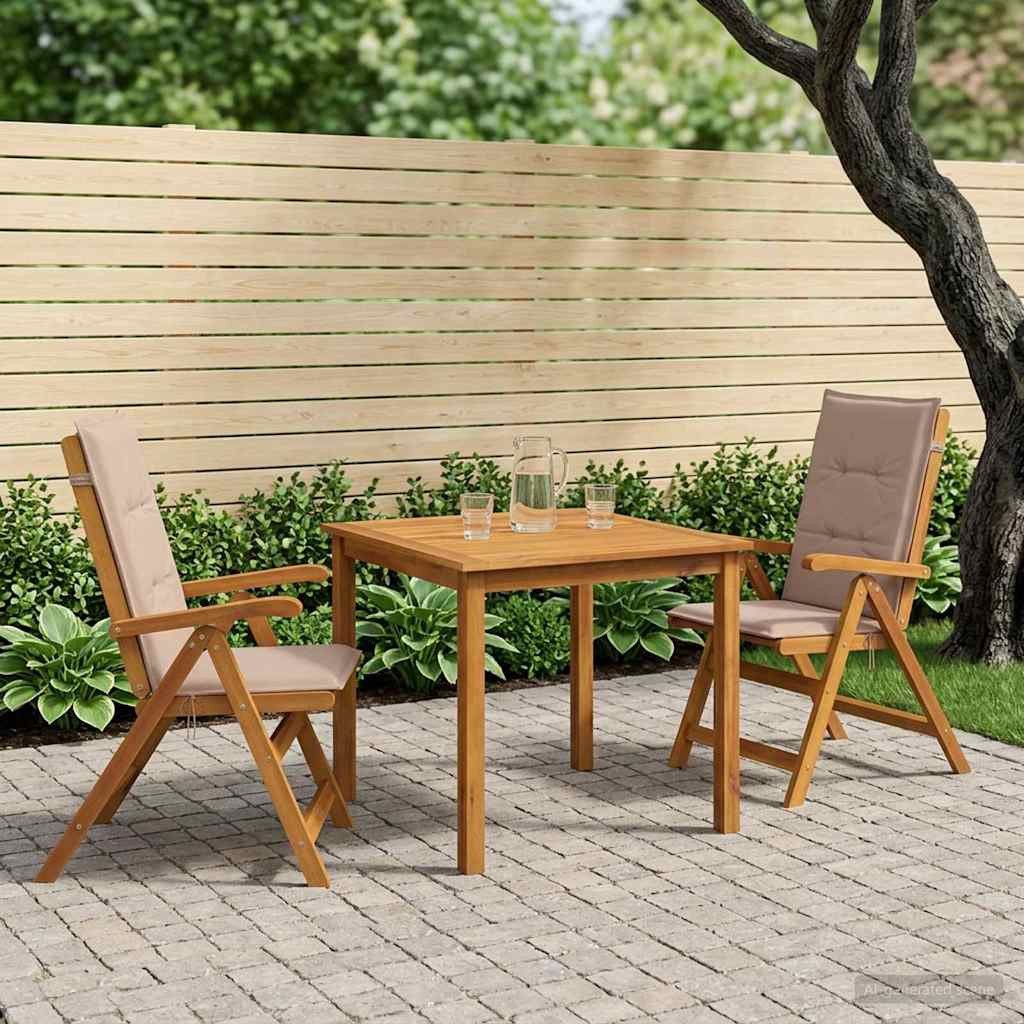 vidaXL Garten-Essgruppe 3-teilige Garten-Essgruppe Natur Massivholz