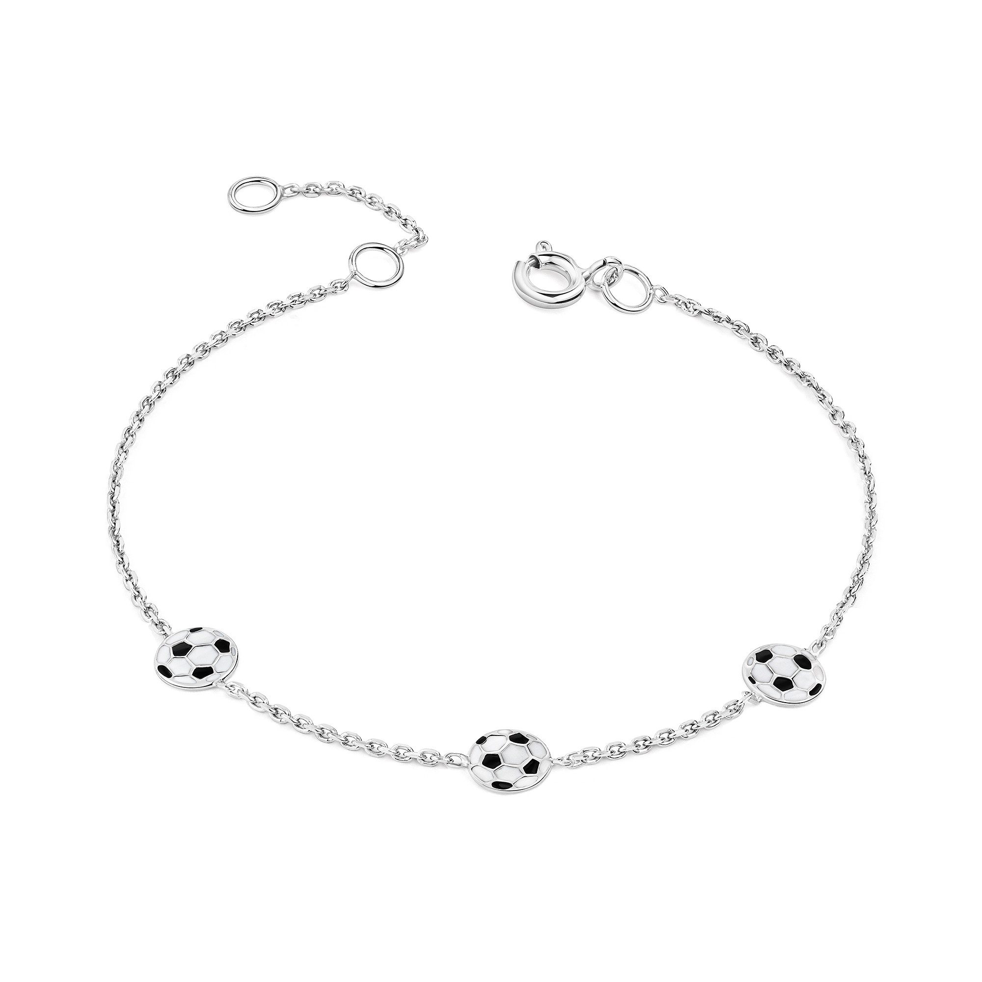 Zeeme Armband 925/- Sterling Silber rhodiniert Fußball