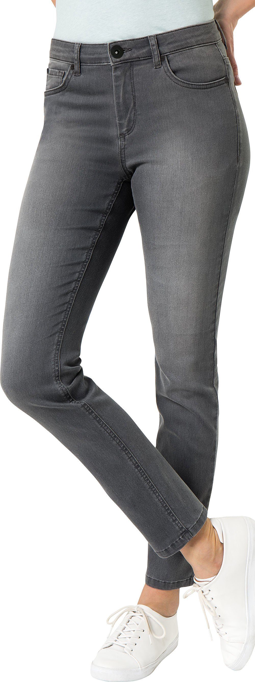Emilia Parker Stretch-Hose ultrabequeme Jeans mit knackigem Sitz grau