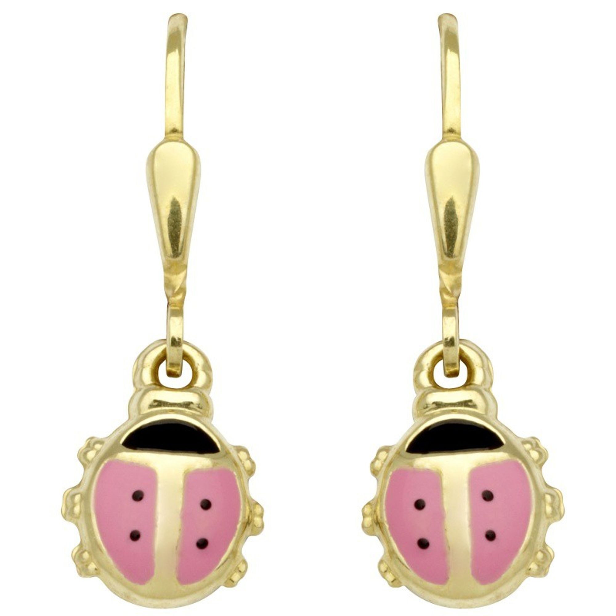 Miamar Ohrring-Set KI31, Miamar KI31 Mädchen Ohrringe Marienkäfer 14 Karat (585) Gelbgold