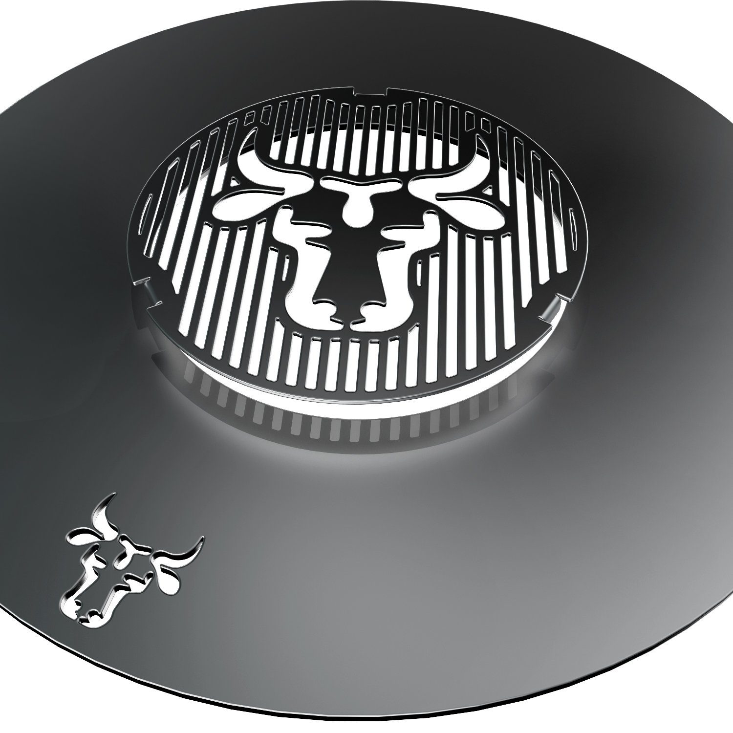 tuning-art Grillplatte Kugelgrill Grillring + GR05-55 für Abstandshalter + Grilleinsatz Set