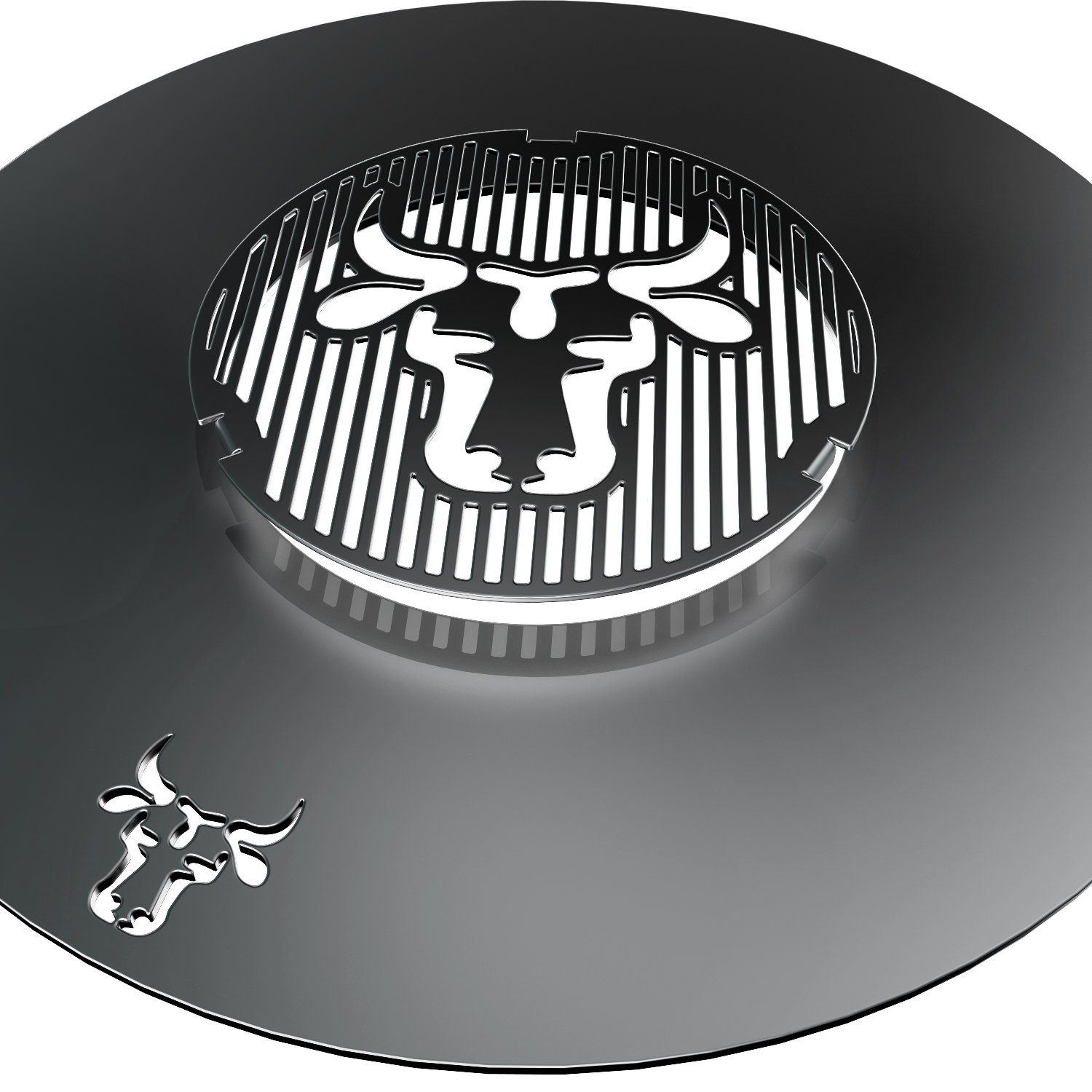 BBQ GR03-55 Plancha Grillring + Grilleinsatz Grillplatte Motiv Grillplatte tuning-art ø55cm