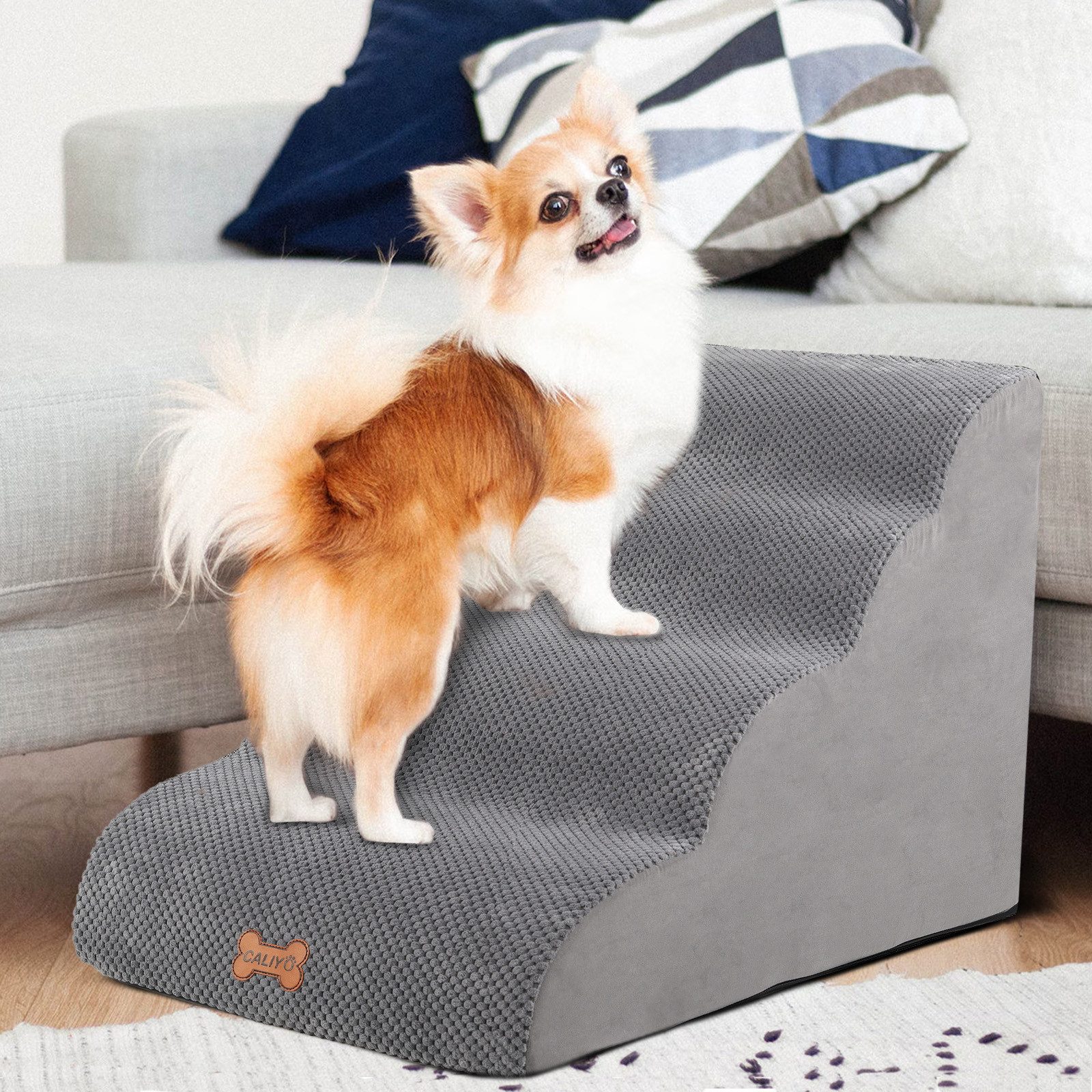 CALIYO Hunderampe Hundetreppe 2 Stufen rutschfest Haustiertreppe Katzentrep günstig online kaufen