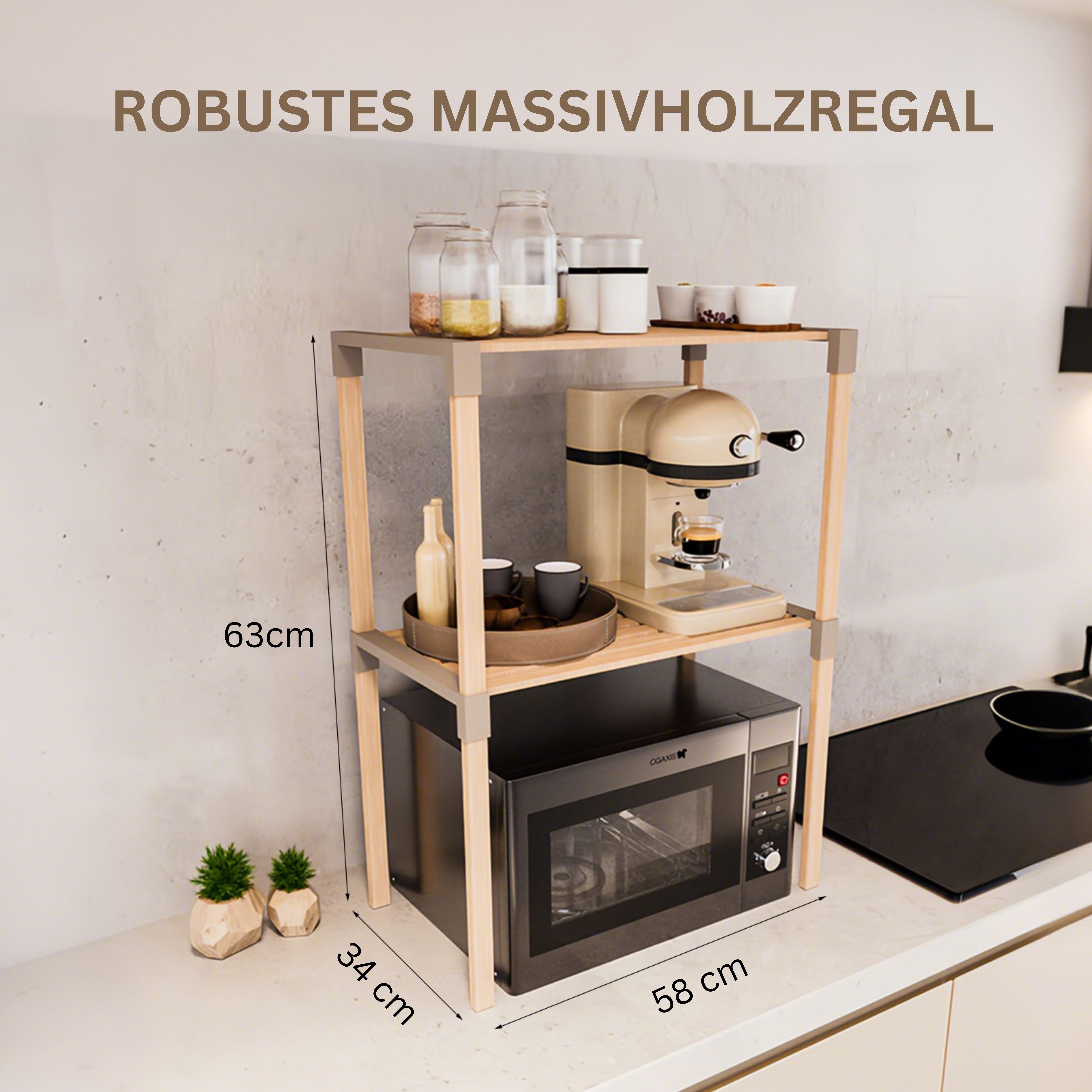 Allyson Regal Mikrowellenregal, 2-Stufig Küchen Mikrowelle günstig online kaufen