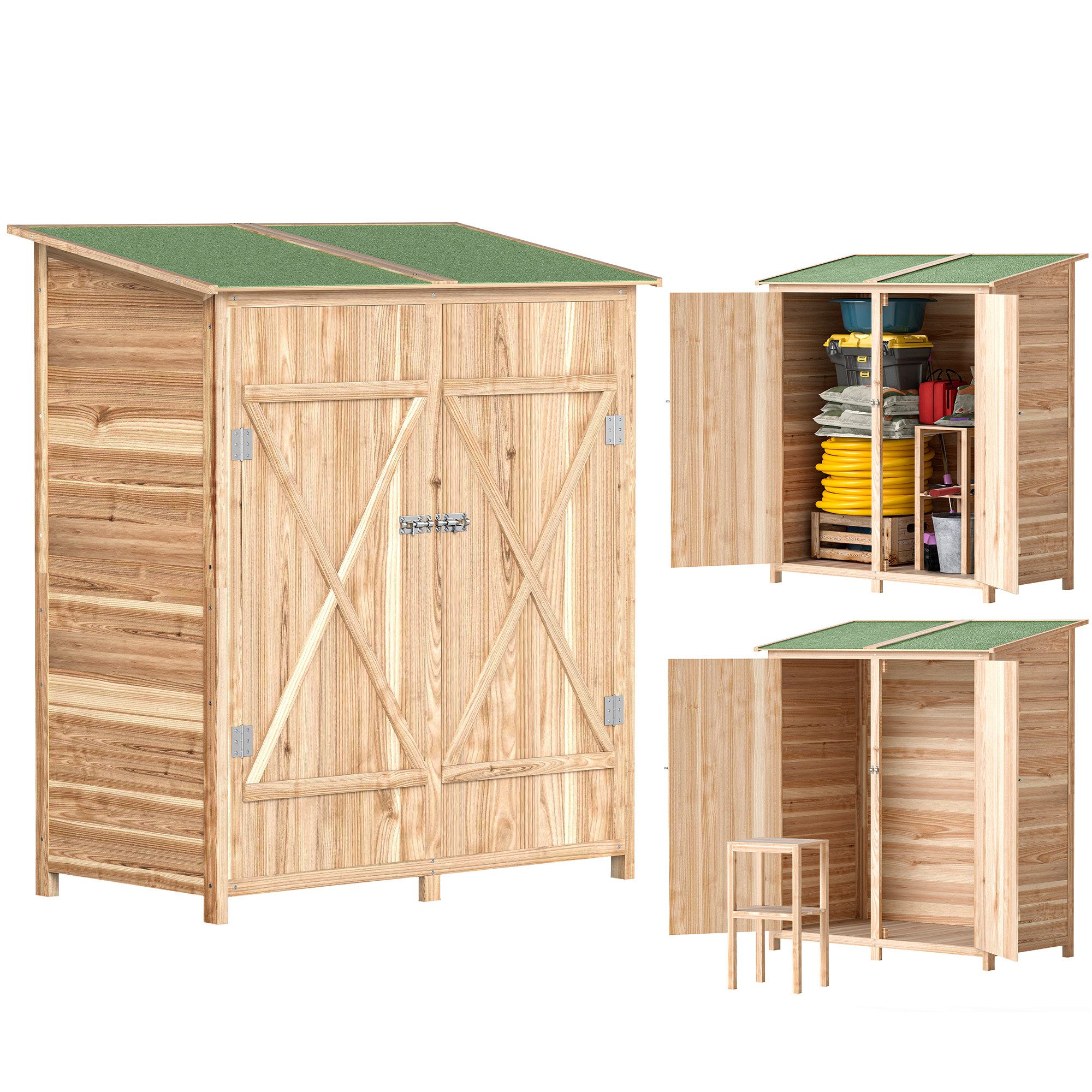 Outsunny Gerätehaus mit Doppeltüren, BxT: 140x75 cm, (Geräteschuppen, 1 St. günstig online kaufen