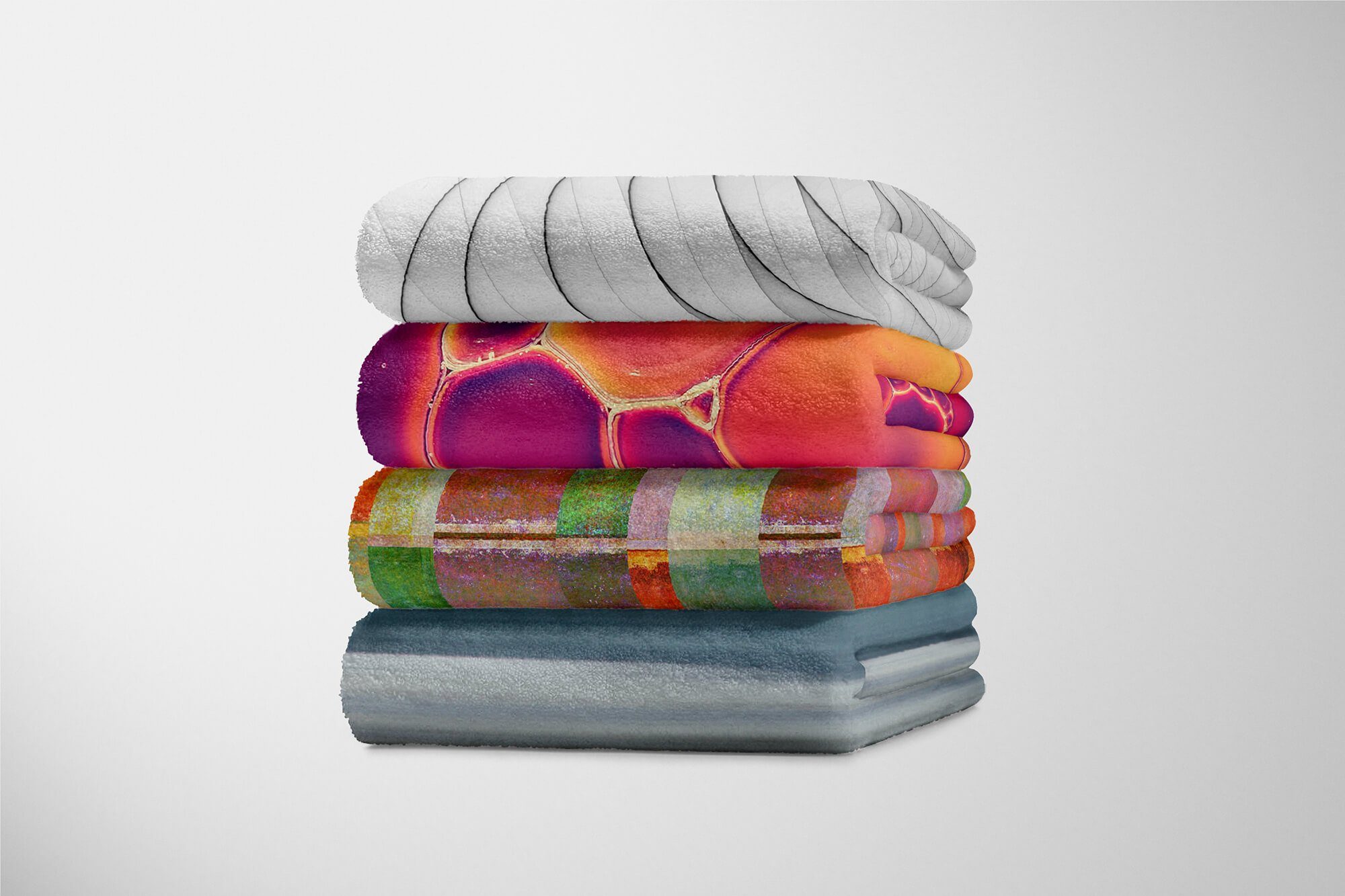 Handtuch Baumwolle-Polyester-Mix Handtuch Art mit Muster Rot Saunatuch Sinus Fotomotiv Strandhandtuch Auffallend, (1-St), Handtücher Kuscheldecke