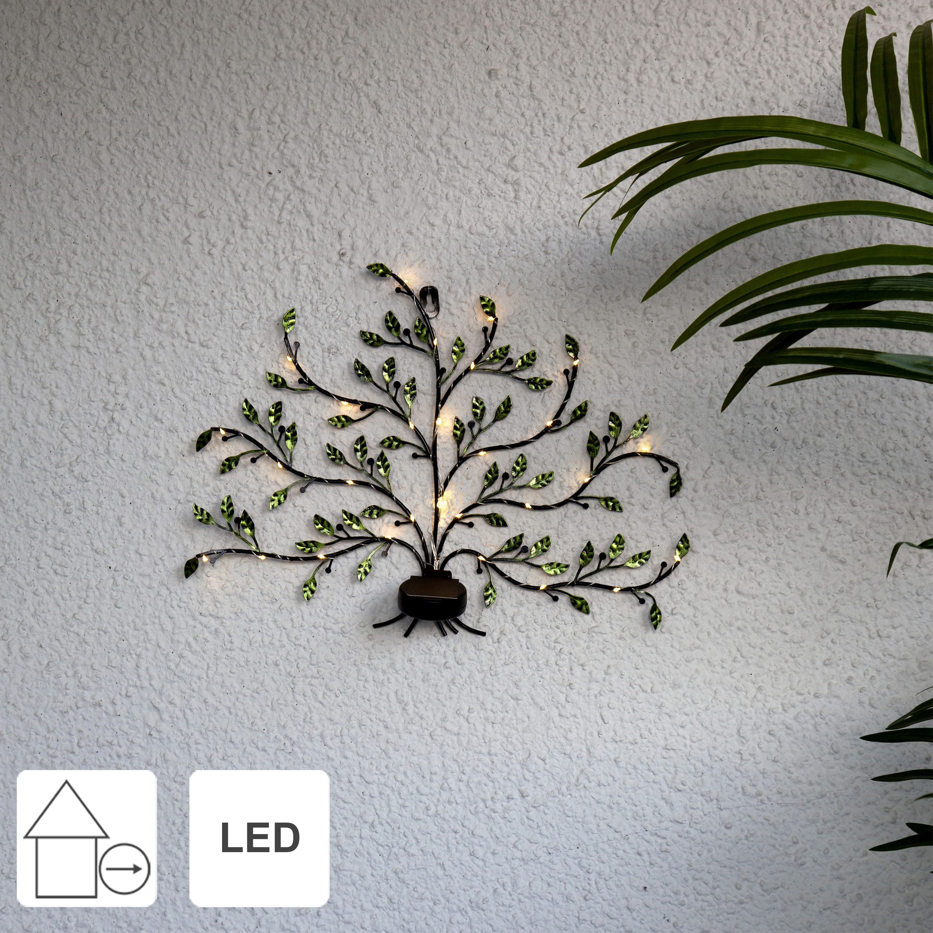 STAR TRADING LED Solarleuchte Solar Wanddeko Tree of Life, Solar-Wandleuchte,Tree of Life', dekorativer Lebensbaum mit Tautropf