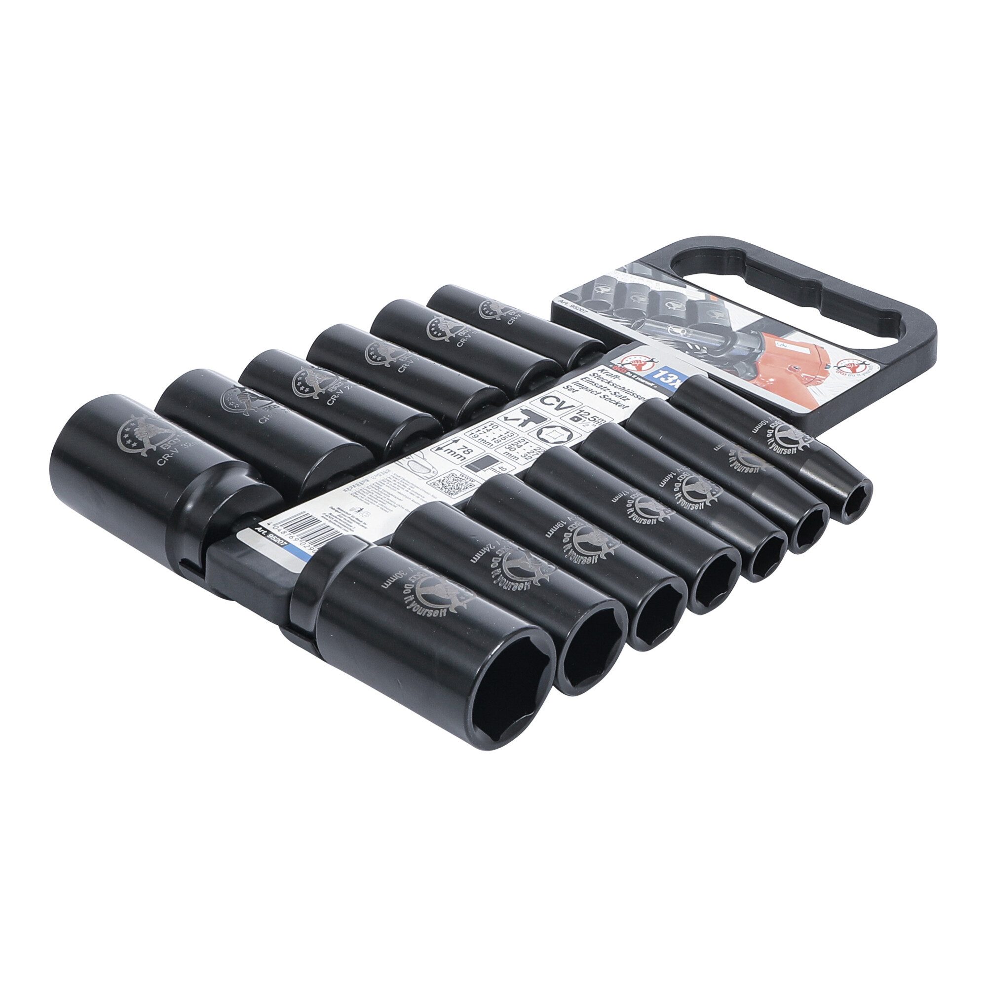 BGS Steckschlüssel BGS Do it yourself Kraft-Steckschlüssel-Einsatz-Satz Antrieb 12,5 mm S