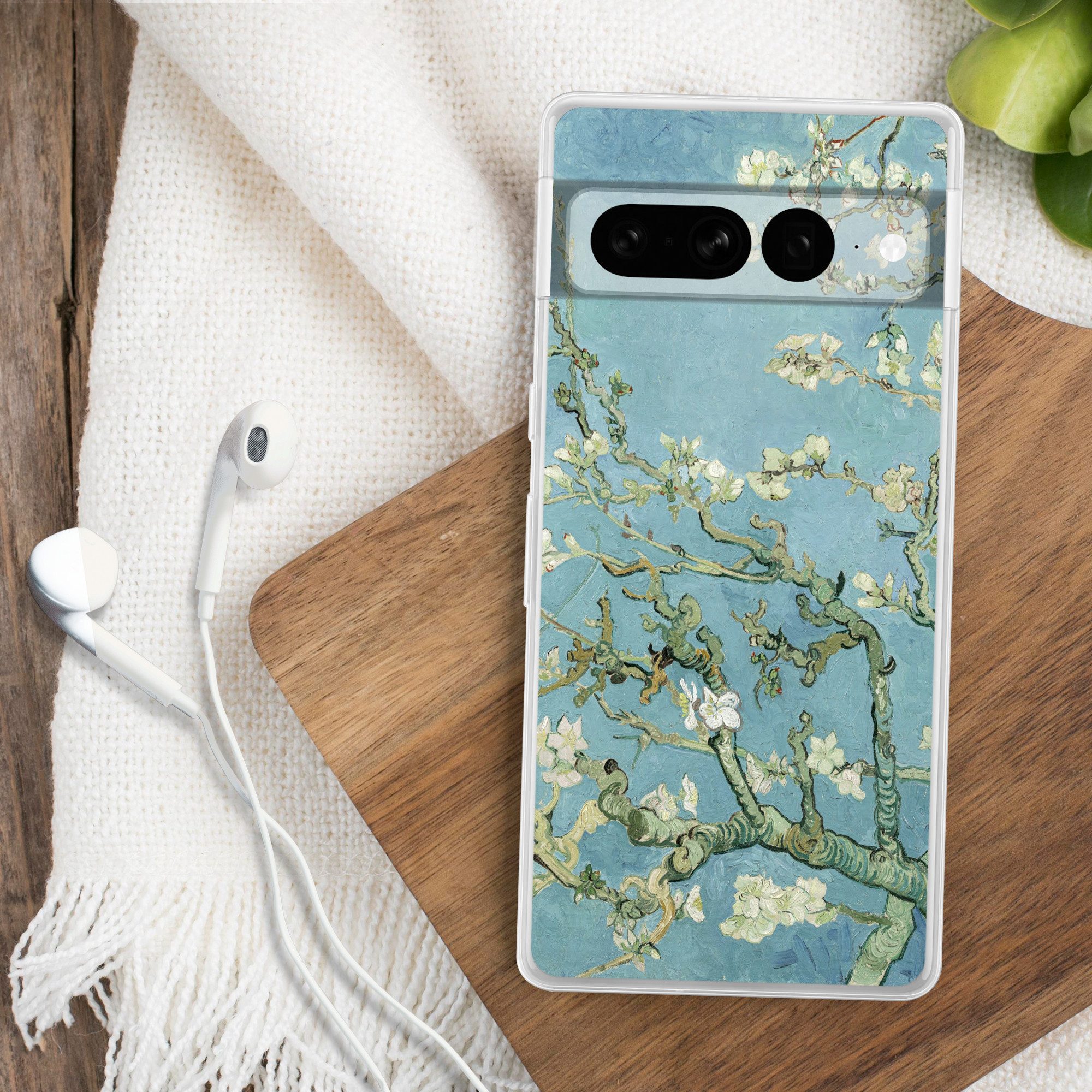 MuchoWow Handyhülle für Google Pixel 7 Pro Mandelblüte - Van Gogh - Kunst, Phone Case, Silikon, Schutzhülle Dünn