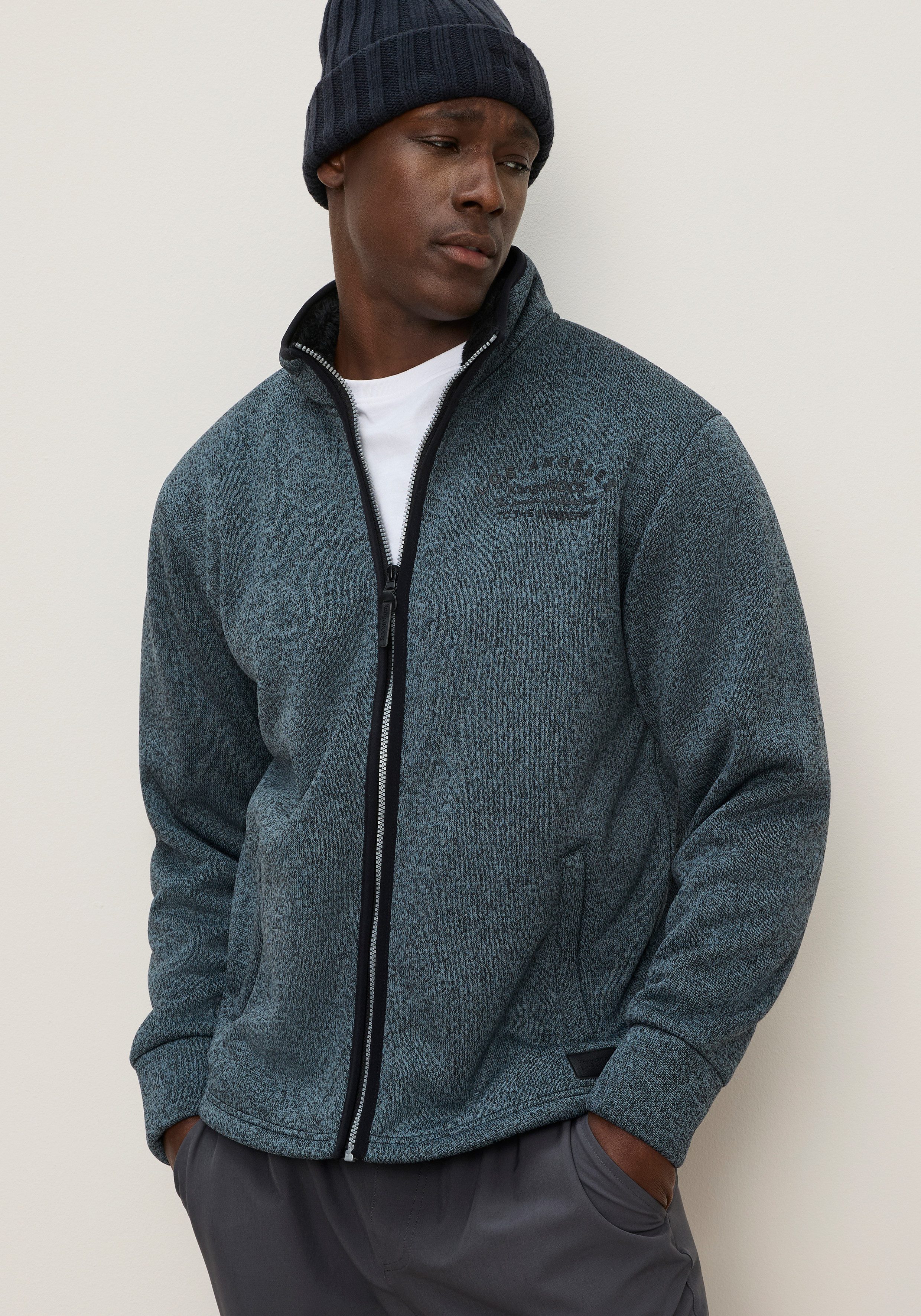 KangaROOS Strickfleecejacke Strick Fleece innen mit Teddy Fell für den Übergang