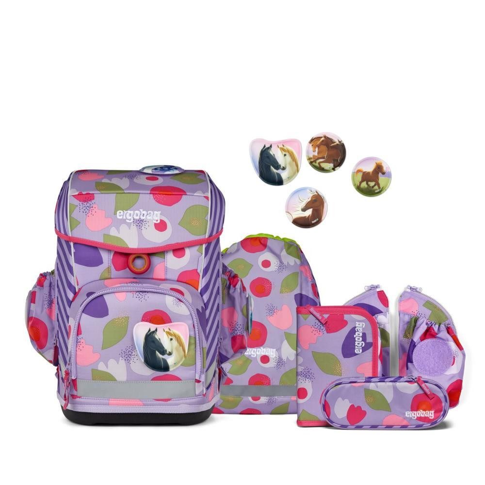 ergobag Schulranzen Cubo Light (5tlg., inkl. Federmäppchen, Schlamperrolle, Sportbeutel und Kletties)