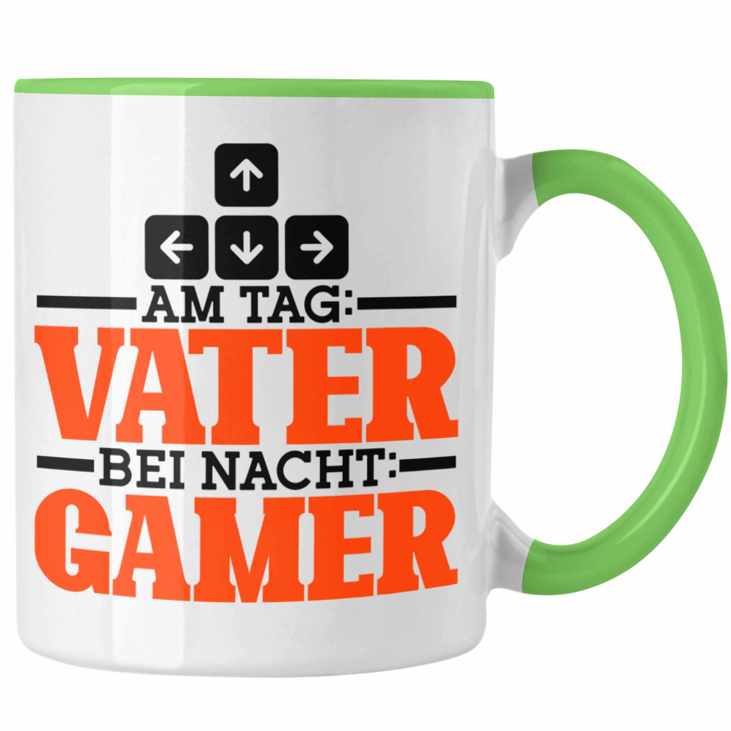 Trendation Tasse Tasse Ga Tag Gamer" "Am Vatertag Lustiges Nacht Grün für Bei Vater Geschenk