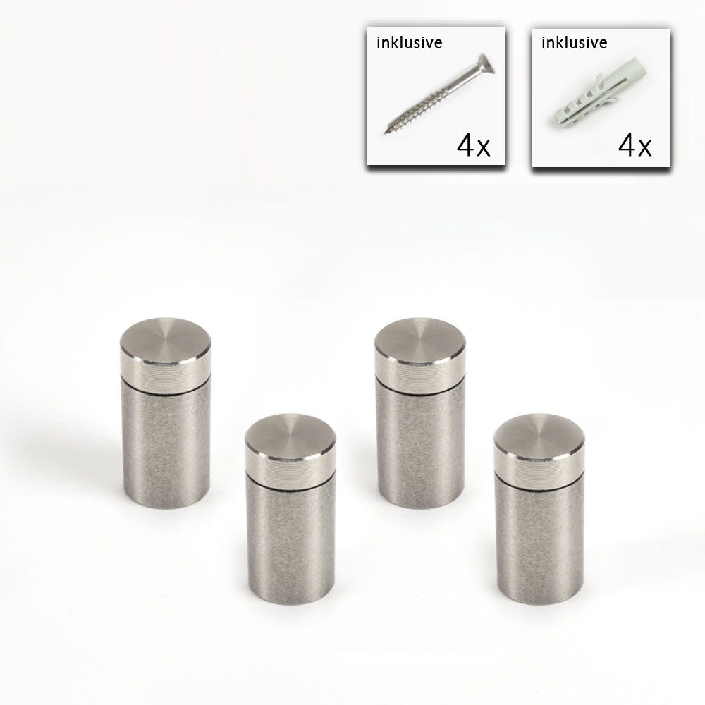 Wandbreite Distanzhülse Abstandshalter Set - 4x Distanzhülsen aus Edelstahl (Kopfschraube)
