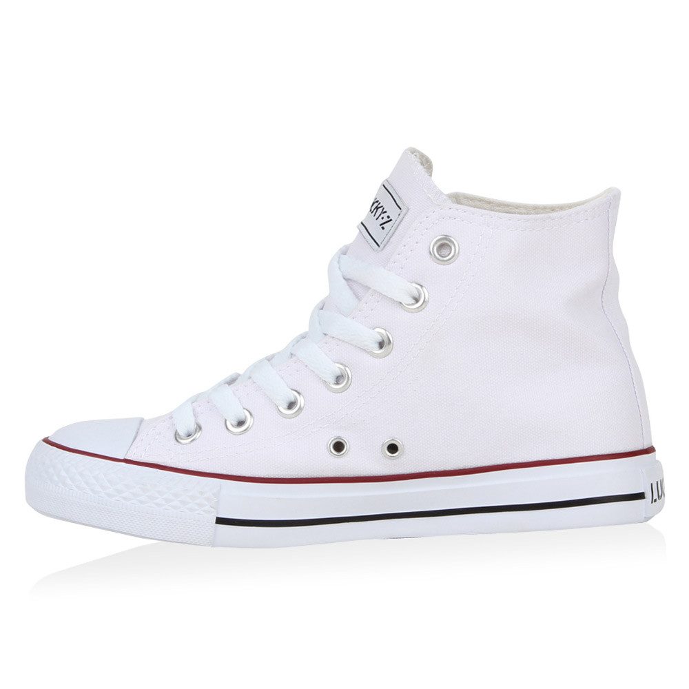 VAN HILL 94589 Sneaker Damen Sneaker High Elizabeth Bequeme Textilschuhe flach Schnürung – Bild 3 von 4