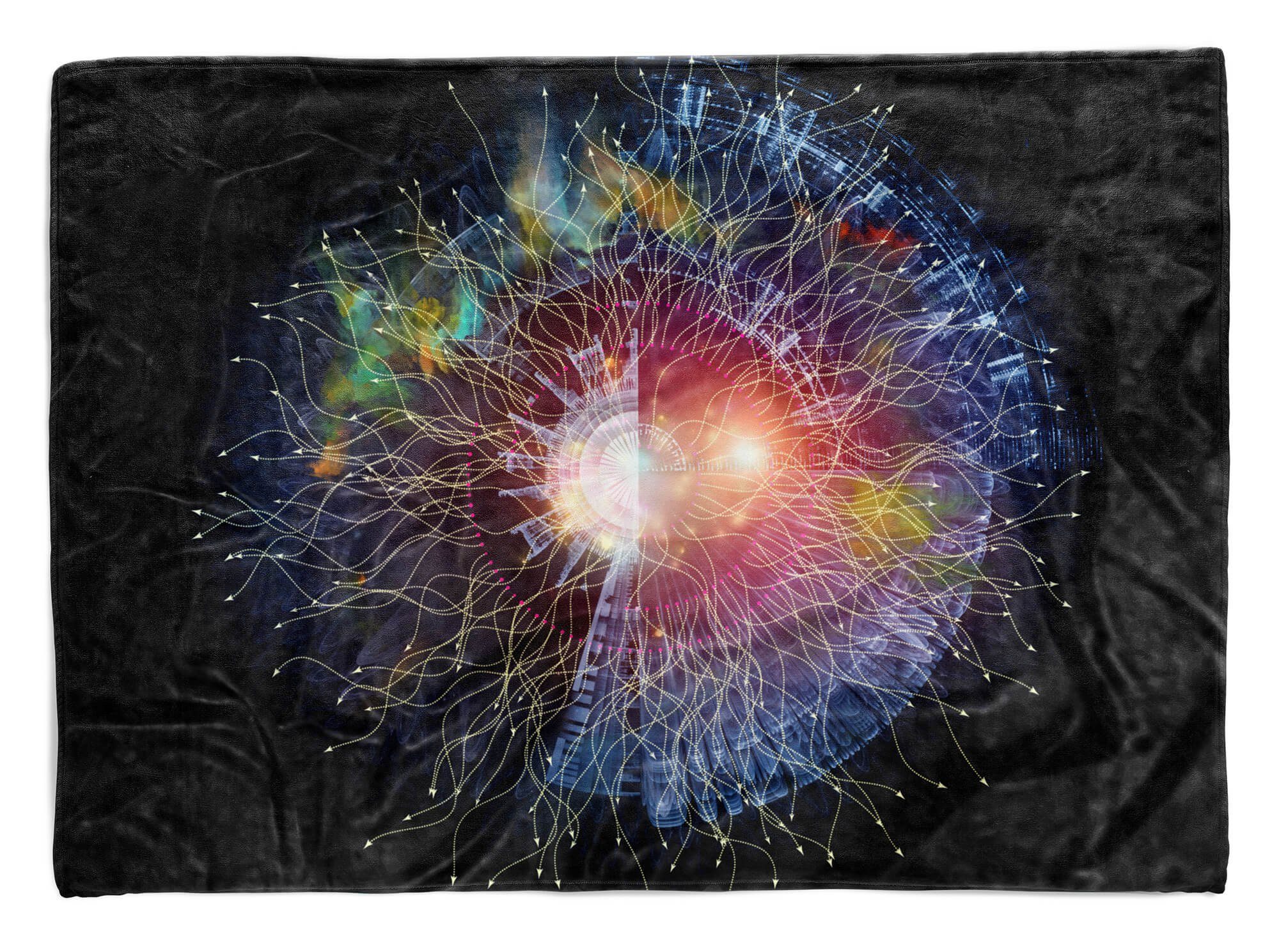 Strandhandtuch Abstrakt mit Fotomotiv Handtücher Kunstvoll, Handtuch Handtuch Baumwolle-Polyester-Mix Saunatuch Art (1-St), Kuscheldecke Sinus Universum