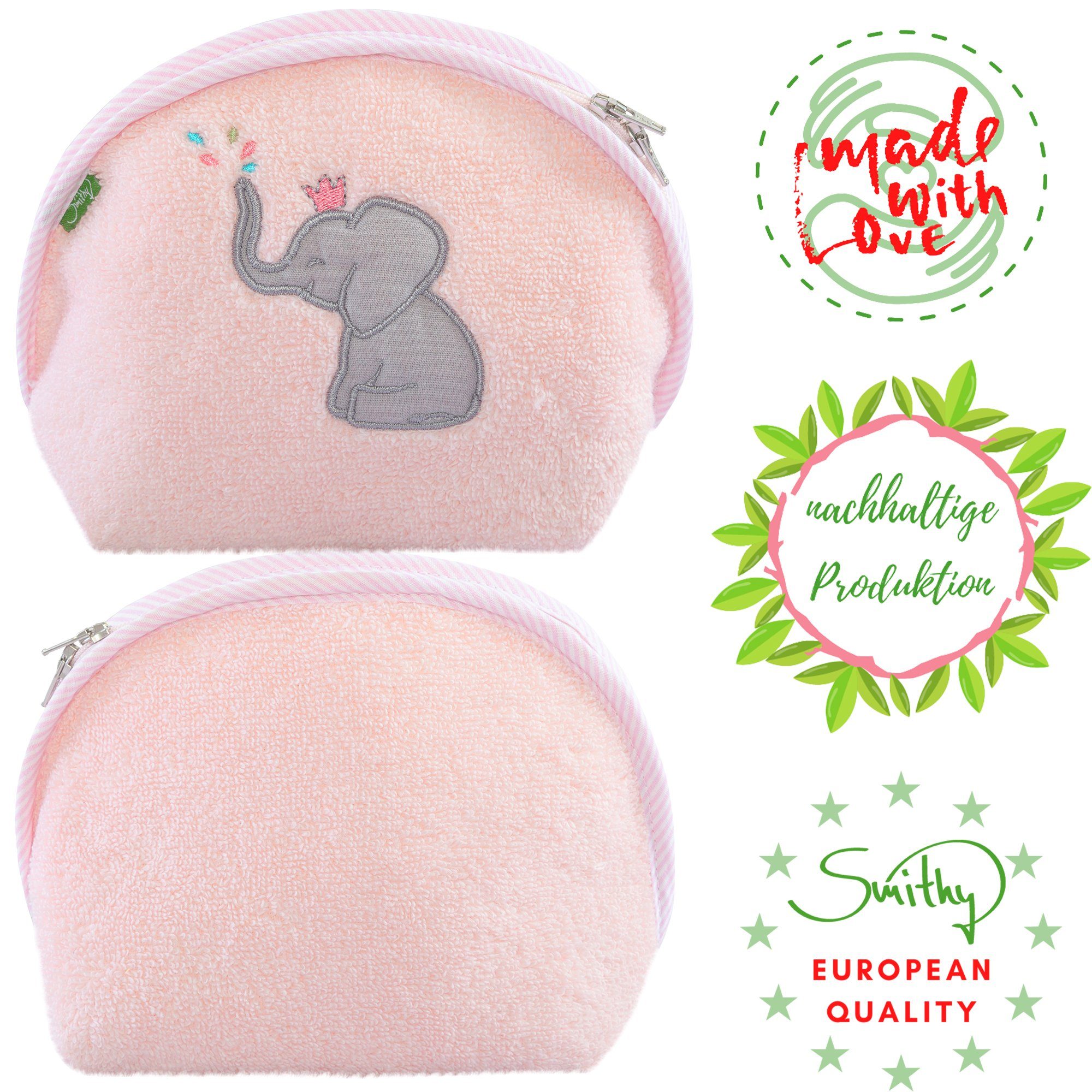 Smithy Kulturbeutel Waschtasche Elefant, (1-tlg) rosa