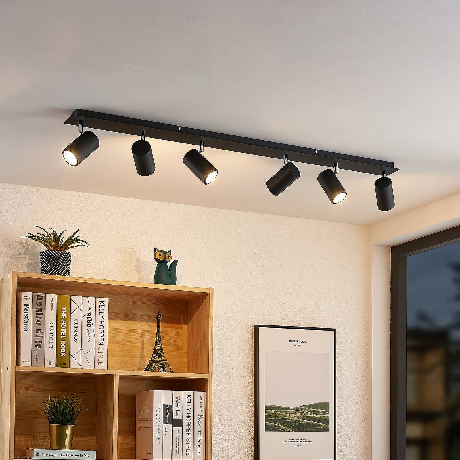Lindby Deckenstrahler Joffrey, Metall, Schwarz IP20, 6 x 10 W LED