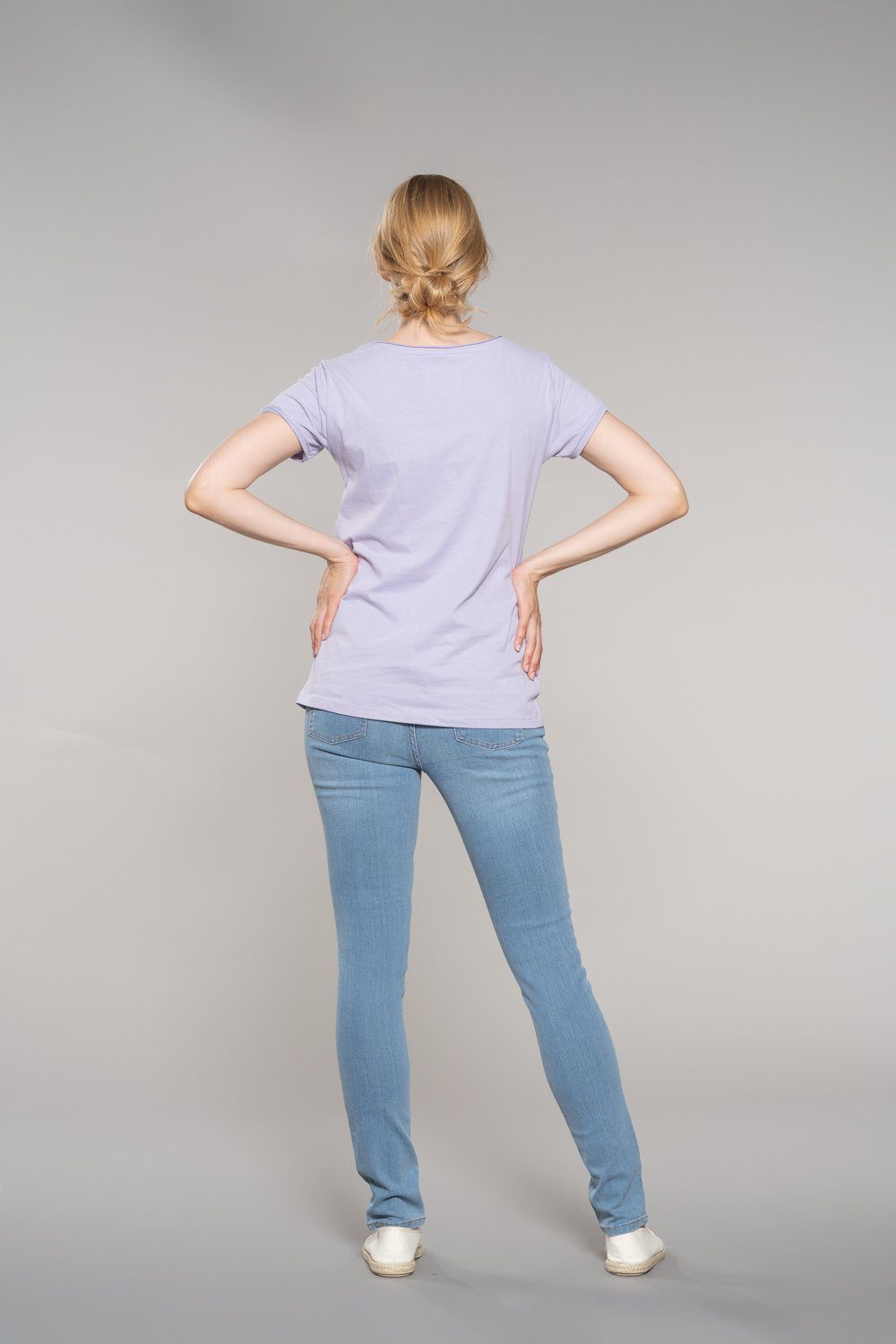 Feuervogl T-Shirt fv-Ama:lia, Damen T-Shirt, V-Neck, Open hem