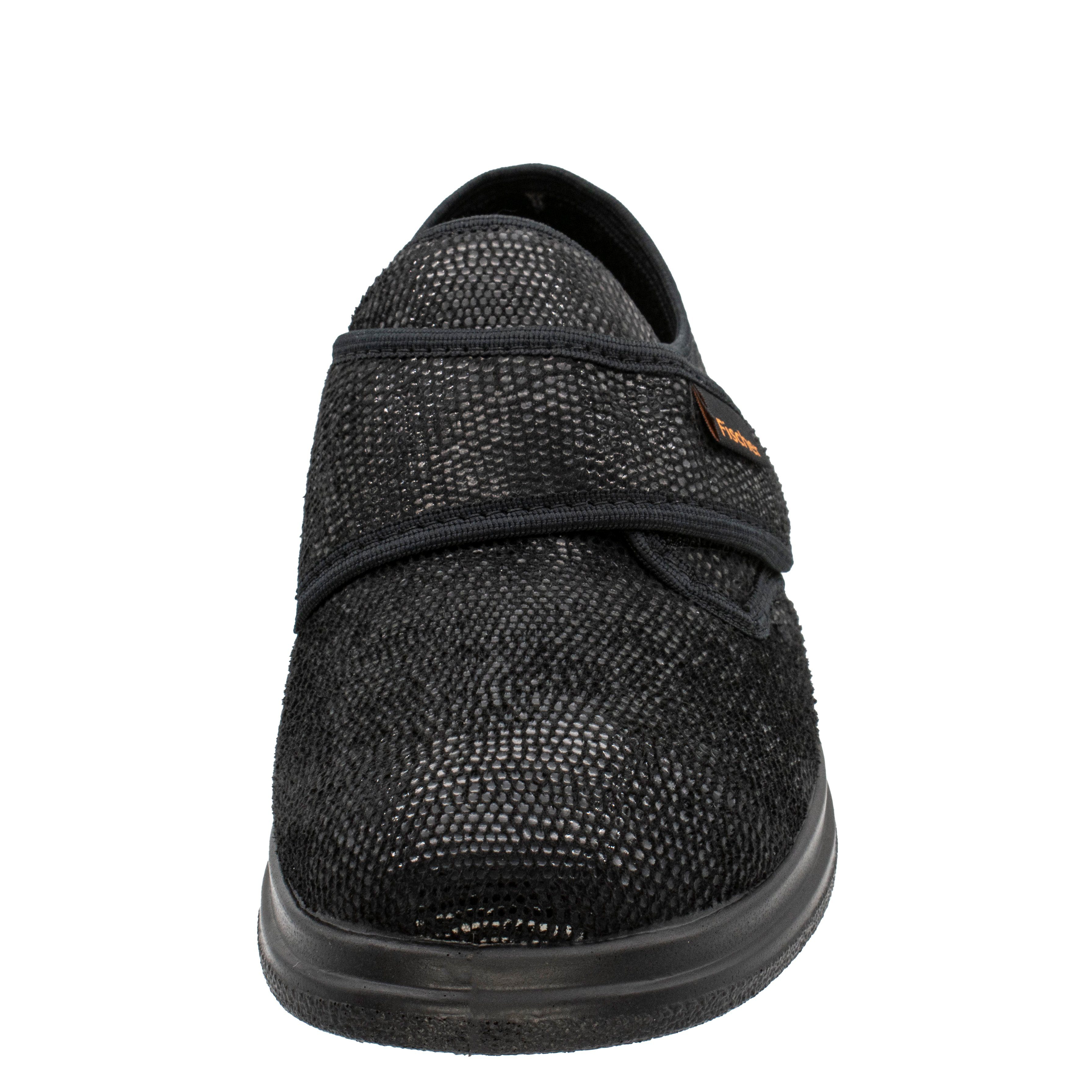 Fischer-Markenschuh Ortho Hausschuh mit Klettverschluss, Weite K, Frotteefutter, Reptilstretch – Bild 4 von 5