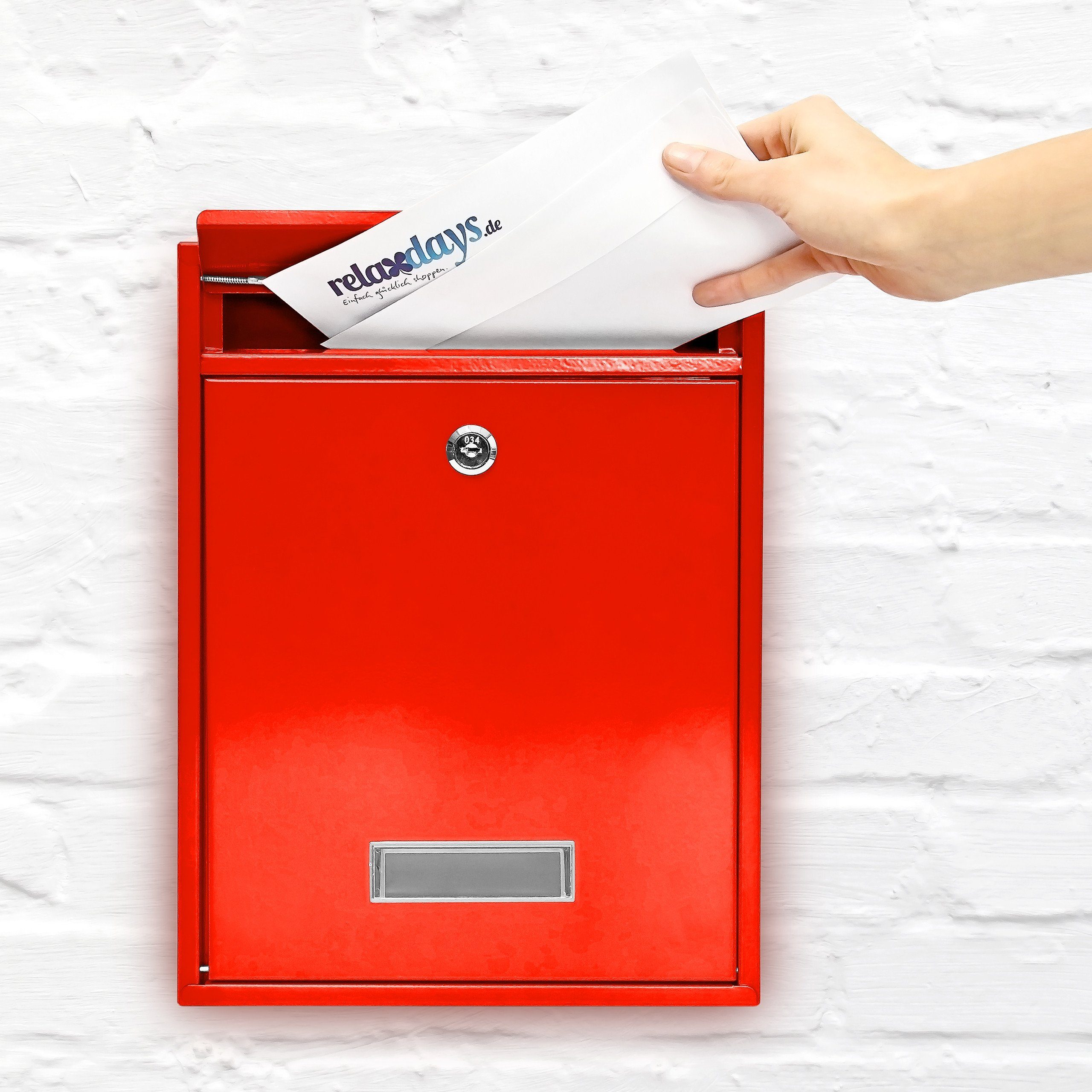 relaxdays Aufbewahrungsbox Briefkasten Design 35 cm günstig online kaufen