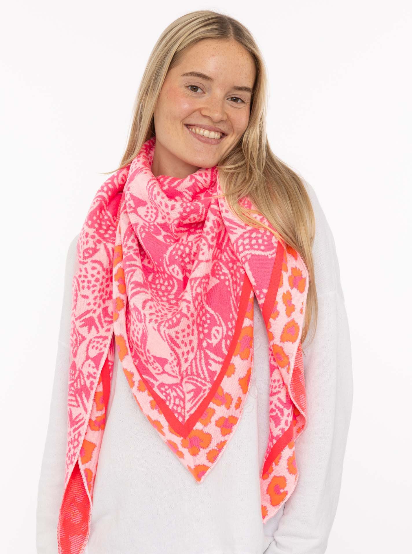 Zwillingsherz Dreieckstuch "Angry Leo", Leopardmuster, Strick, wärmend günstig online kaufen