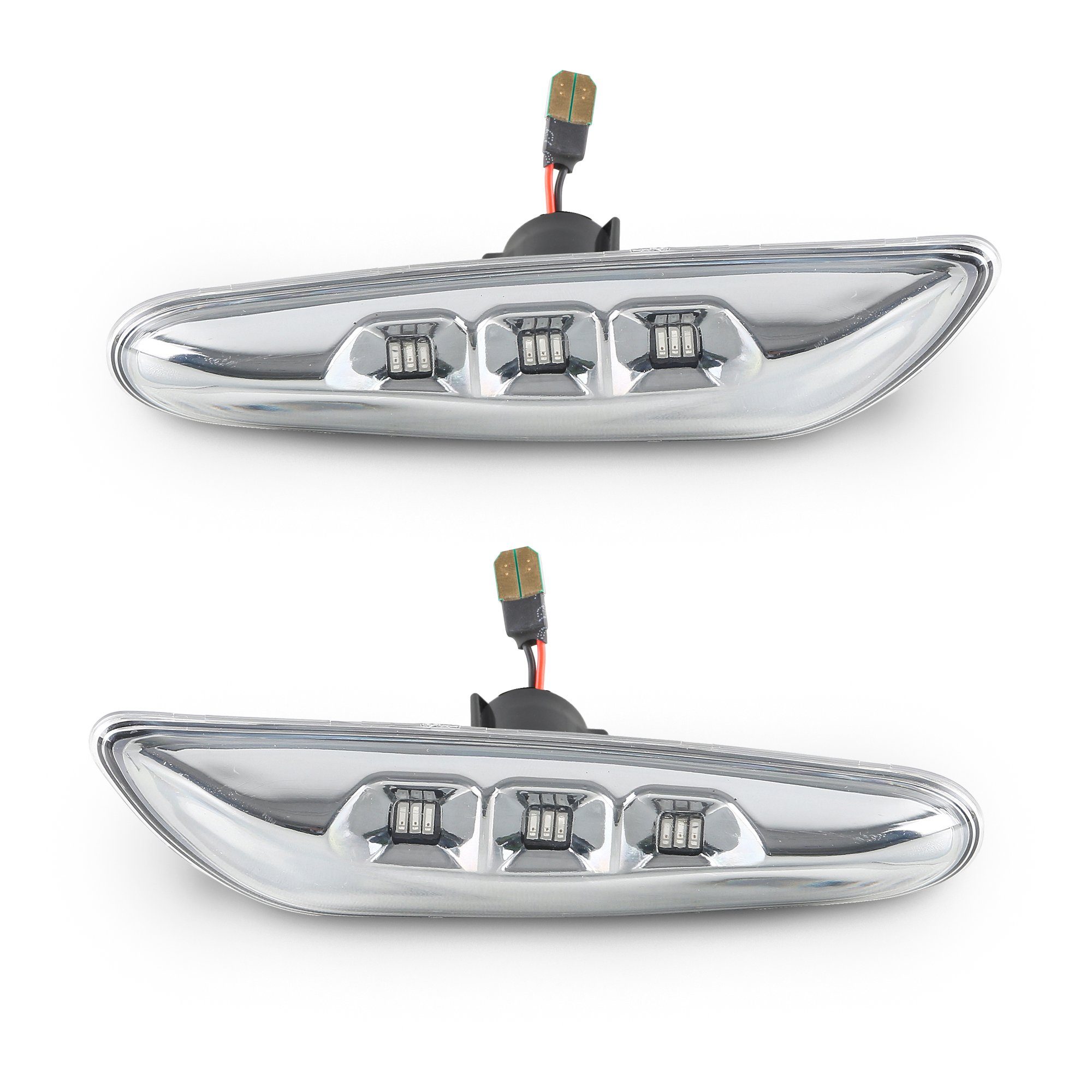 LLCTOOLS Rückleuchte Helle LED-Seitenblinker, Set hinten rechts und links passend für BMW, 1er, 3er und 5er, Seitenblinker, LED fest integriert, SMD-LED, Eintragungsfrei, CAN-Bus geeignet, keine Fehlermeldungen im BC