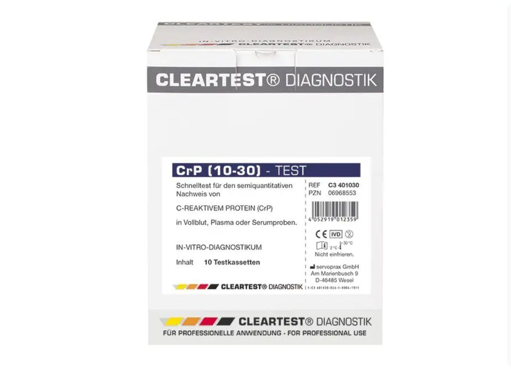 CLEARTEST CRP-Schnelltest (10/30) Entzündungsparameter Schnelltest, Spar-Set, 10-tlg., Infektionsdiagnose, Semiquantitativer CrP-Nachweis, Diagnose erhöhter CrP-Werte