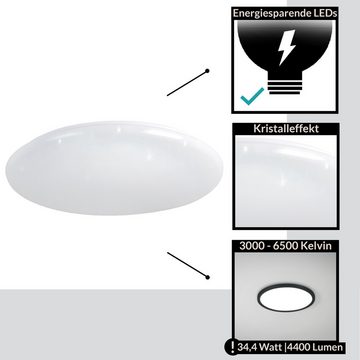 EGLO LED Deckenleuchte Mielamaro, Leuchtmittel inklusive, Kristall-Effekt, dimmbar, Fernbedienung, warmweiß-kaltweiß, Ø 50 cm