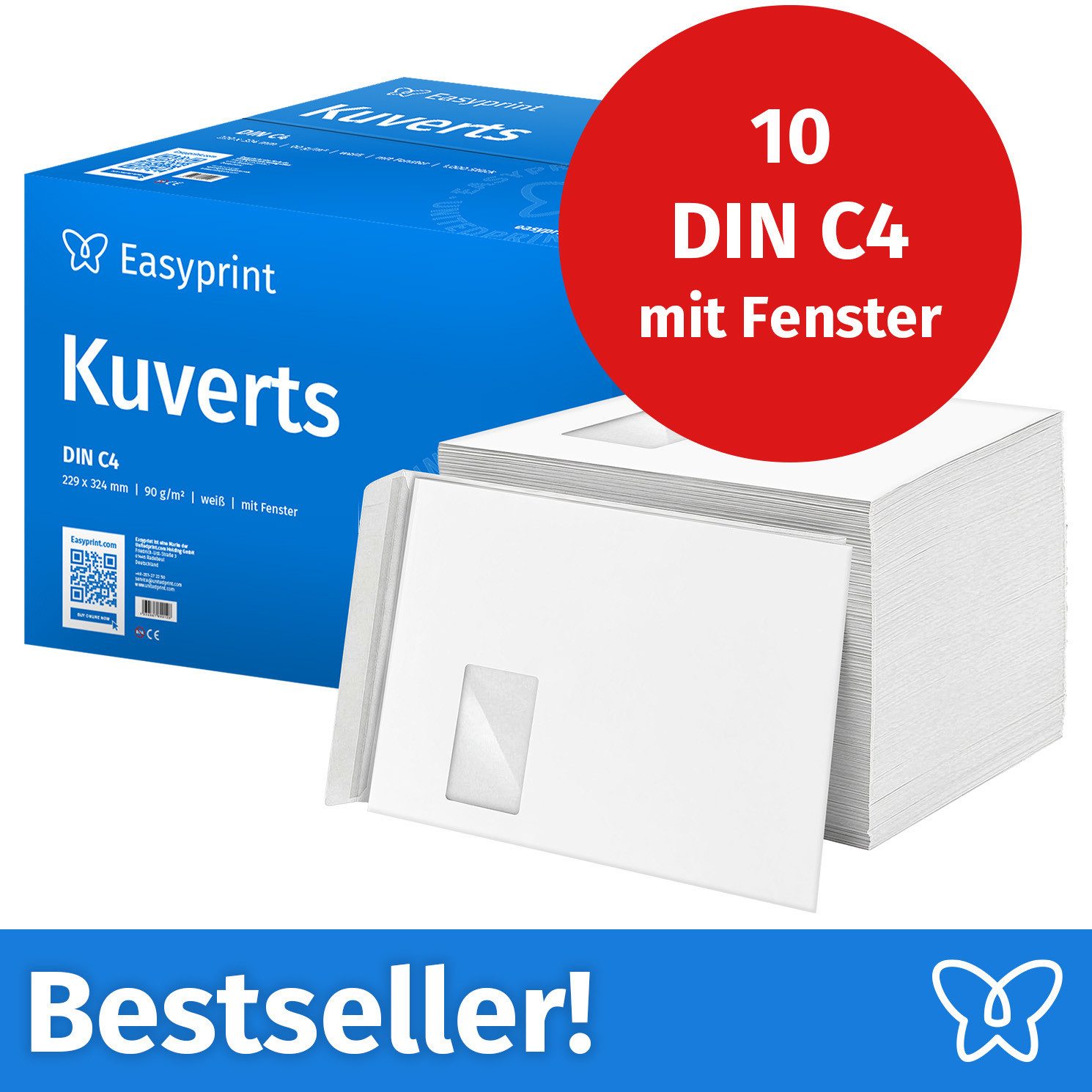 Easyprint Briefumschlag, Mit Fenster