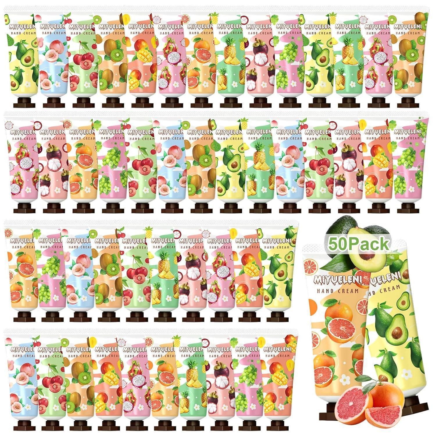 YUEONEWIN Handcreme Handcreme Geschenkset 50er Pack Fruchtduft Mini Handlotion Set