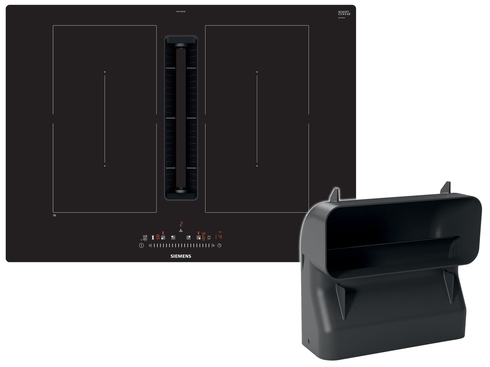 SIEMENS Kochfeld mit Dunstabzug ED711FGA6, Timer, TouchControl-Bedienung, powerMove
