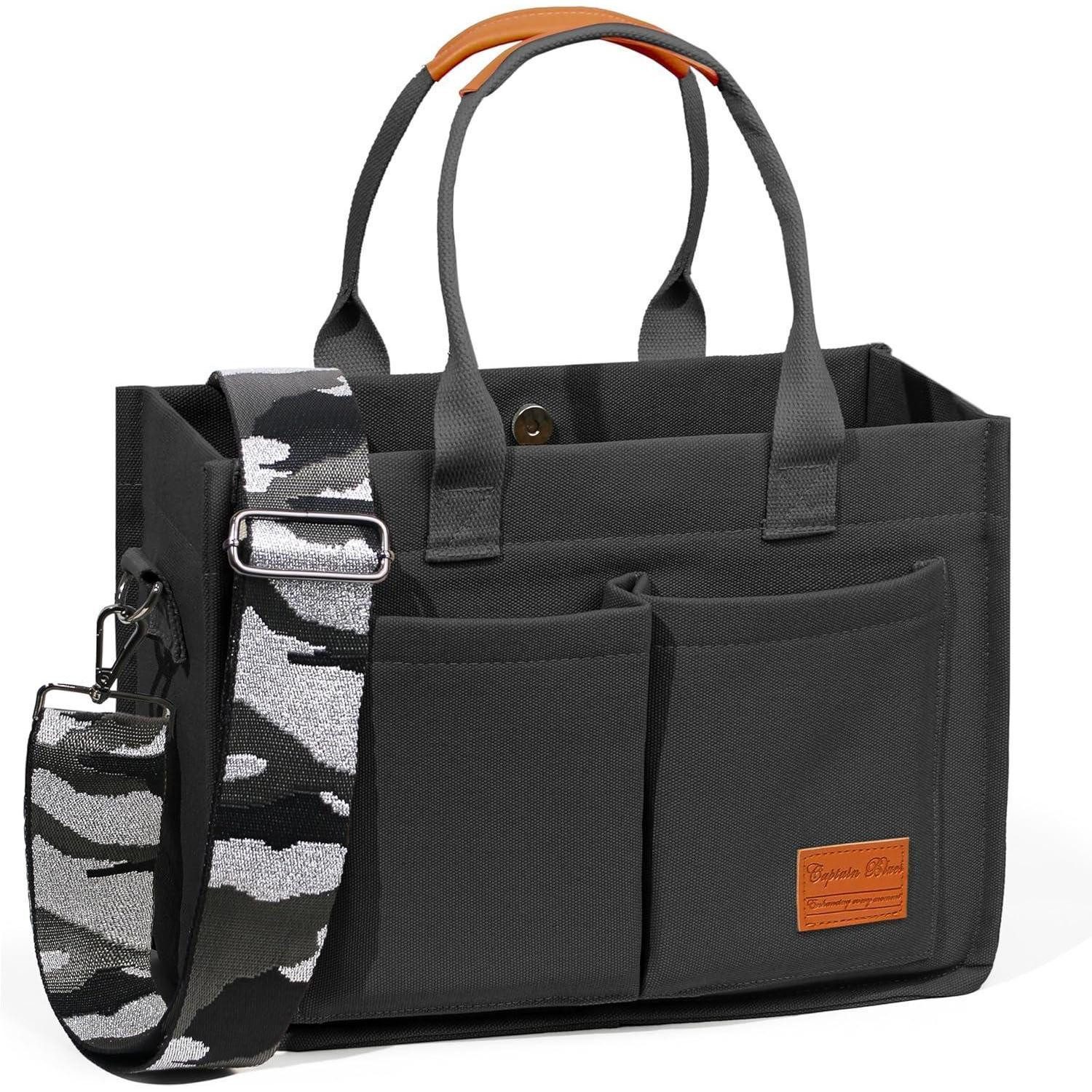 LuxusKollektion Shopper Große Canvas Tasche Damen Tote Bag Arbeitstasche Umhängetasche Fächer