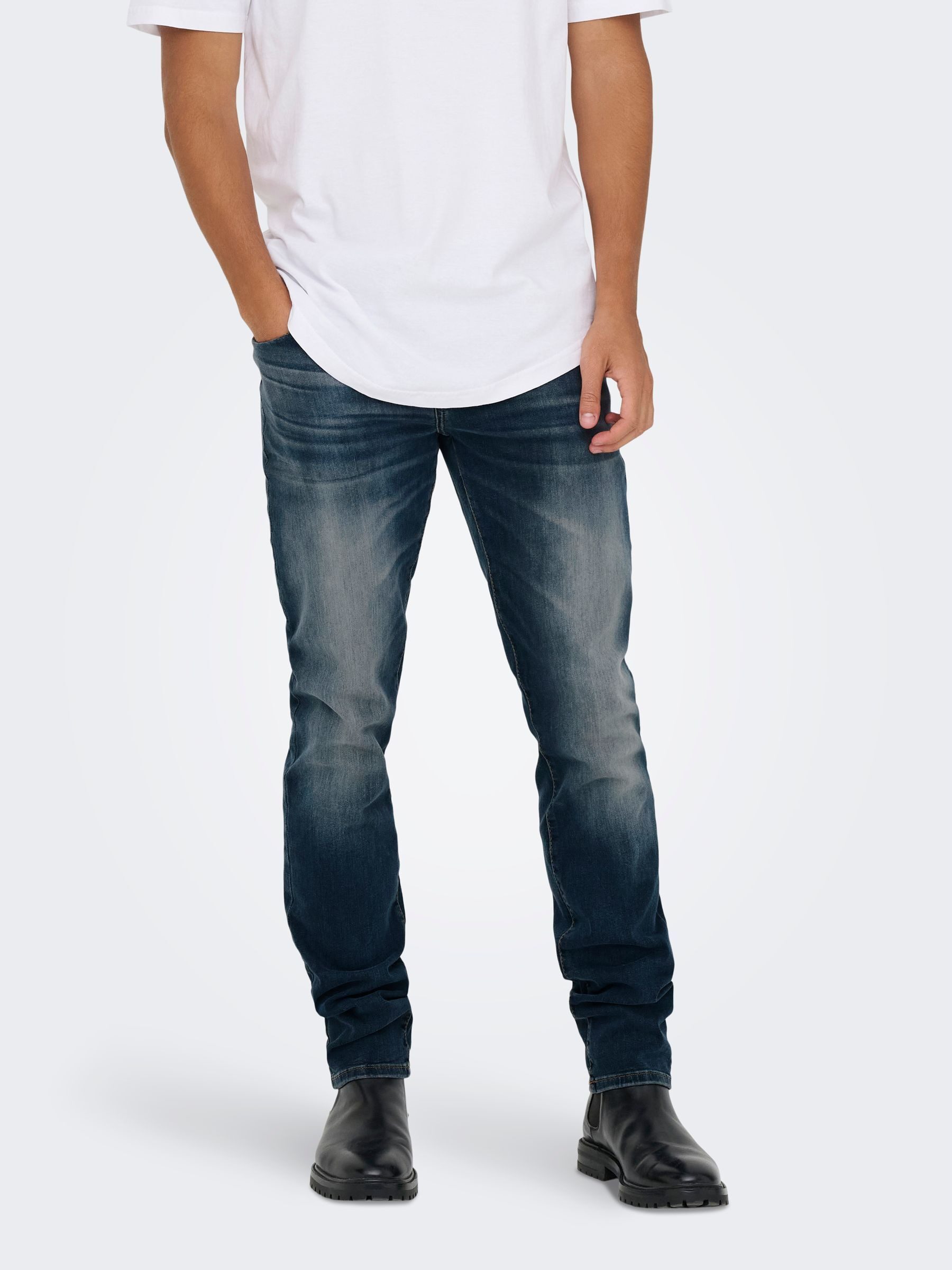 ONLY & SONS Slim-fit-Jeans ONSLOOM SLIM EBONY 0366 mit niedriger Taille, se günstig online kaufen