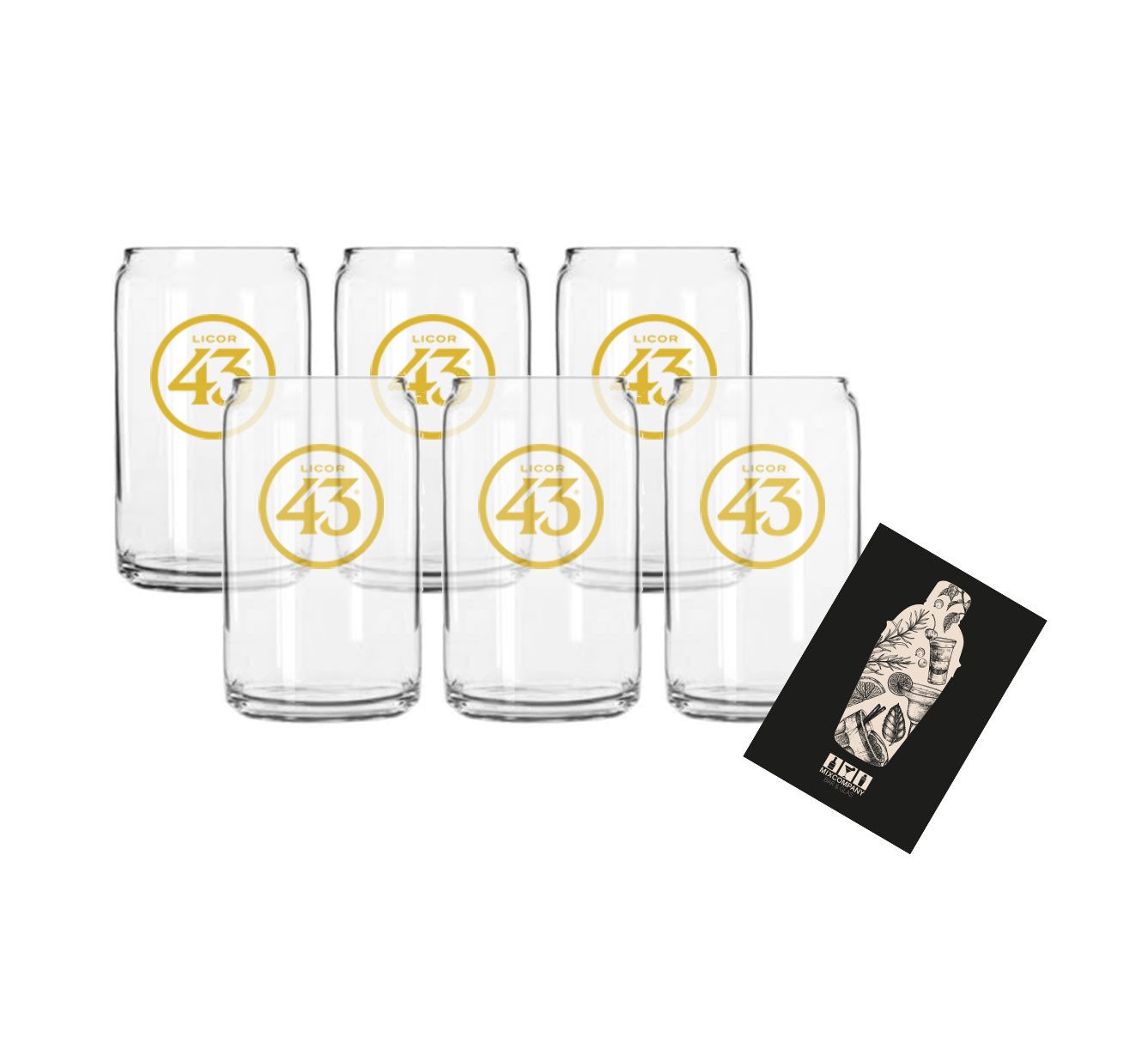 Glas Licor 43 6er Set Longdrink Glas Gläser Set - 6x Cocktail Glas mit Lo