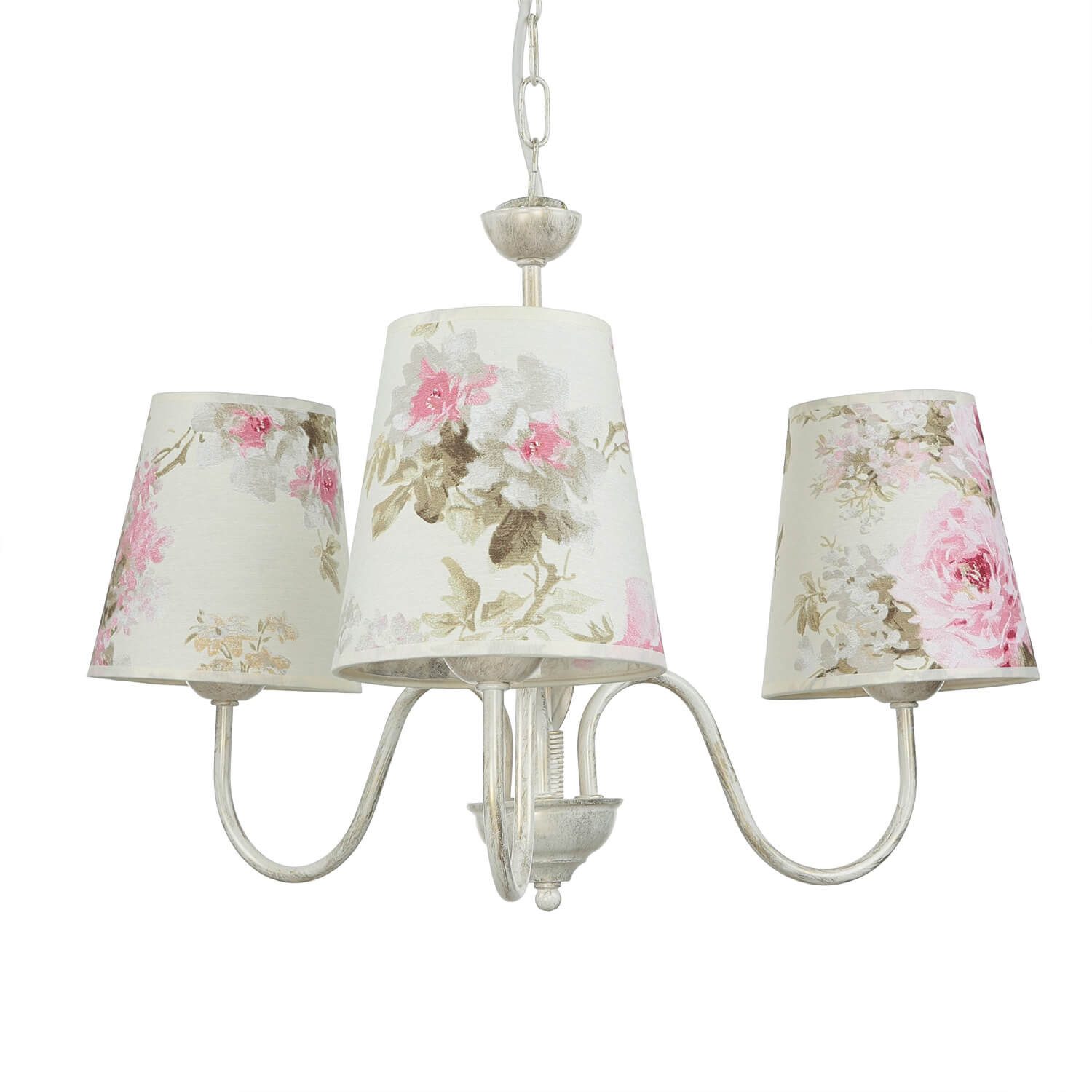 Licht-Erlebnisse Люстры LOREN, ohne Leuchtmittel, Pendelleuchte Wohnzimmer Shabby Weiß floral Esstisch Hängelampe
