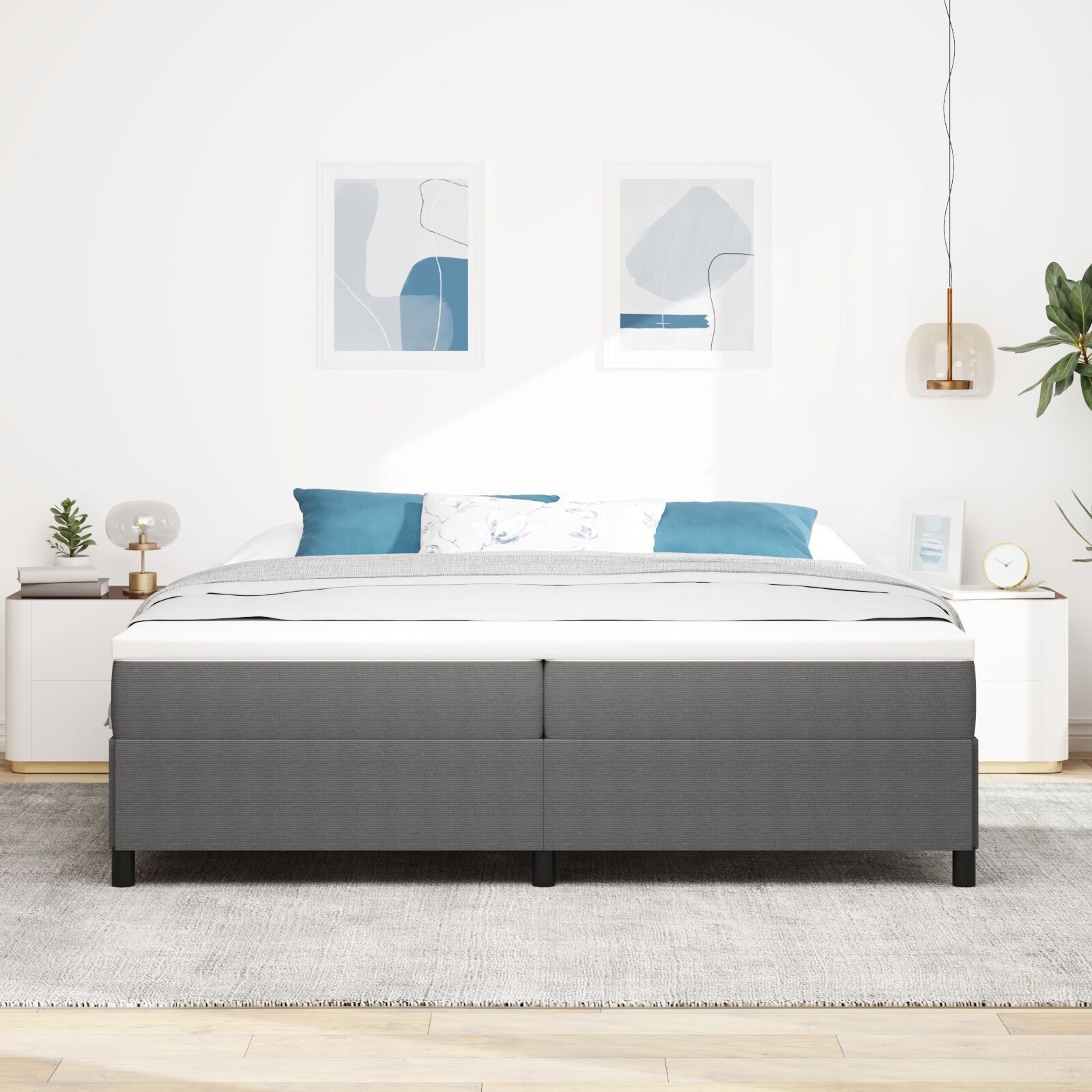 vidaXL Bett Bettgestell Hellgrau 200x200 cm günstig online kaufen