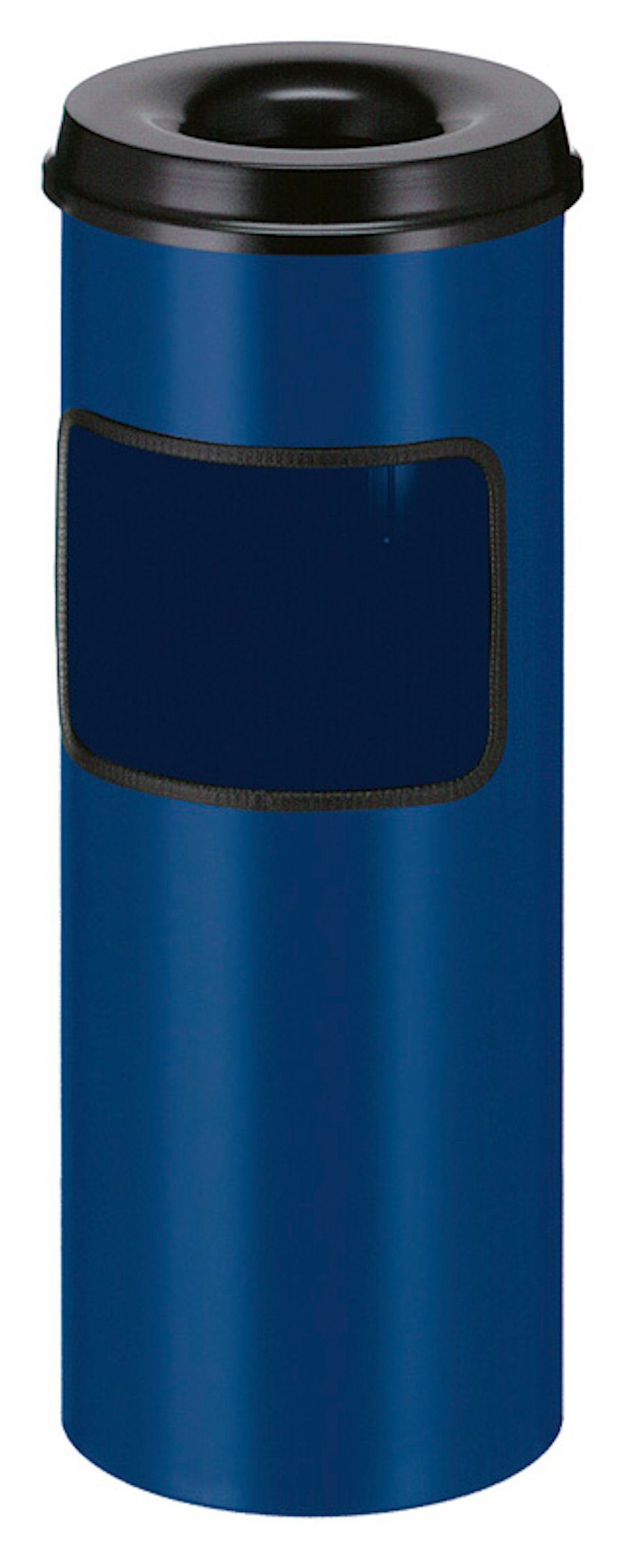 PROREGAL® Aschenbecher Runder Kombiascher feuerlöschendem mit Blau Oberteil, 30L, Silber