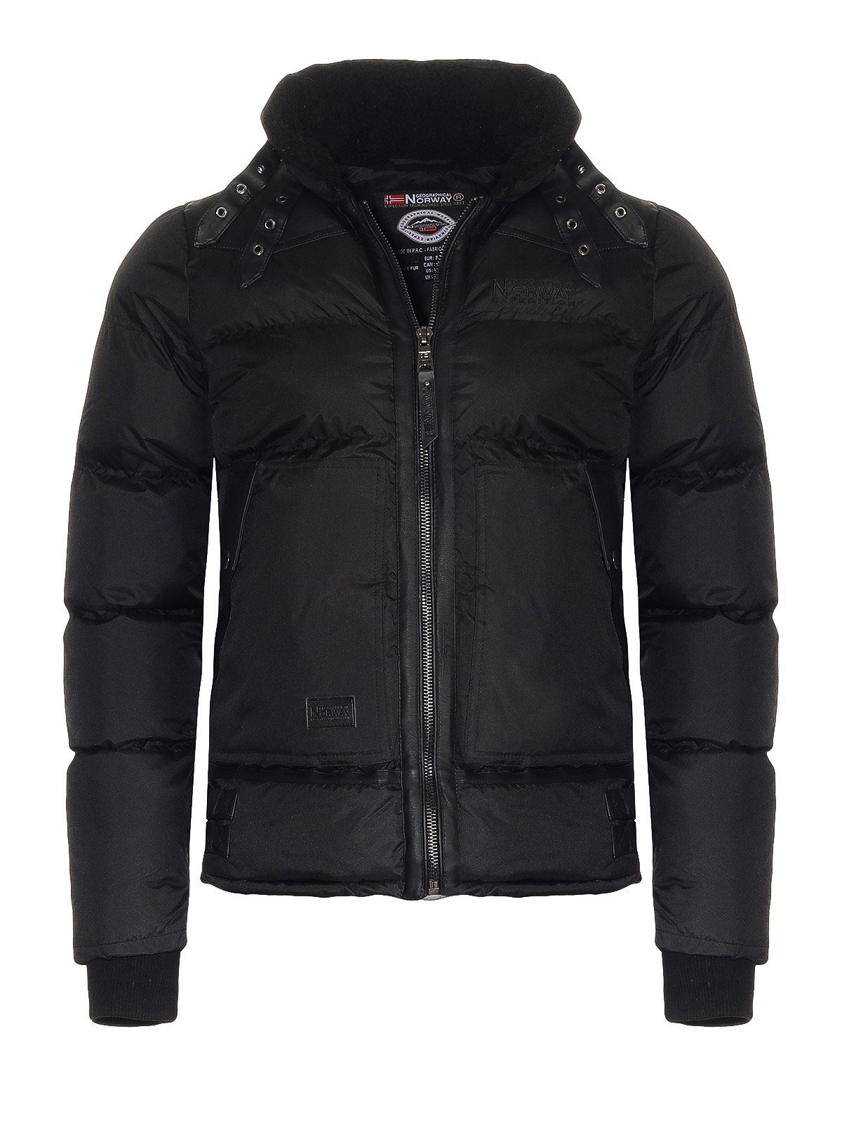 Geographical Norway Steppjacke hochschließenden Corvette Kragen mit Schwarz