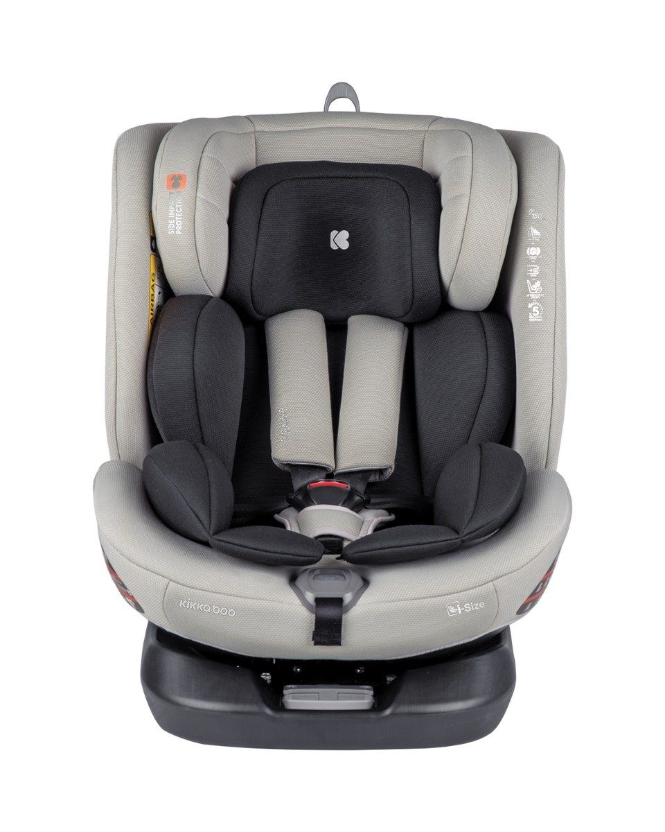 Kopfstütze Kindersitz i-Size, i-Moove (40-150cm) Autokindersitz Kikkaboo grau 360-Grad-Drehung 36 kg, bis: Isofix