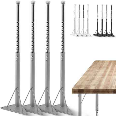 HEIMSTARK Tischbein 52-75 cm robust höhenverstellbar, Metall im 4er-Set, hohe Belastbarkeit von 150 kg je Bein