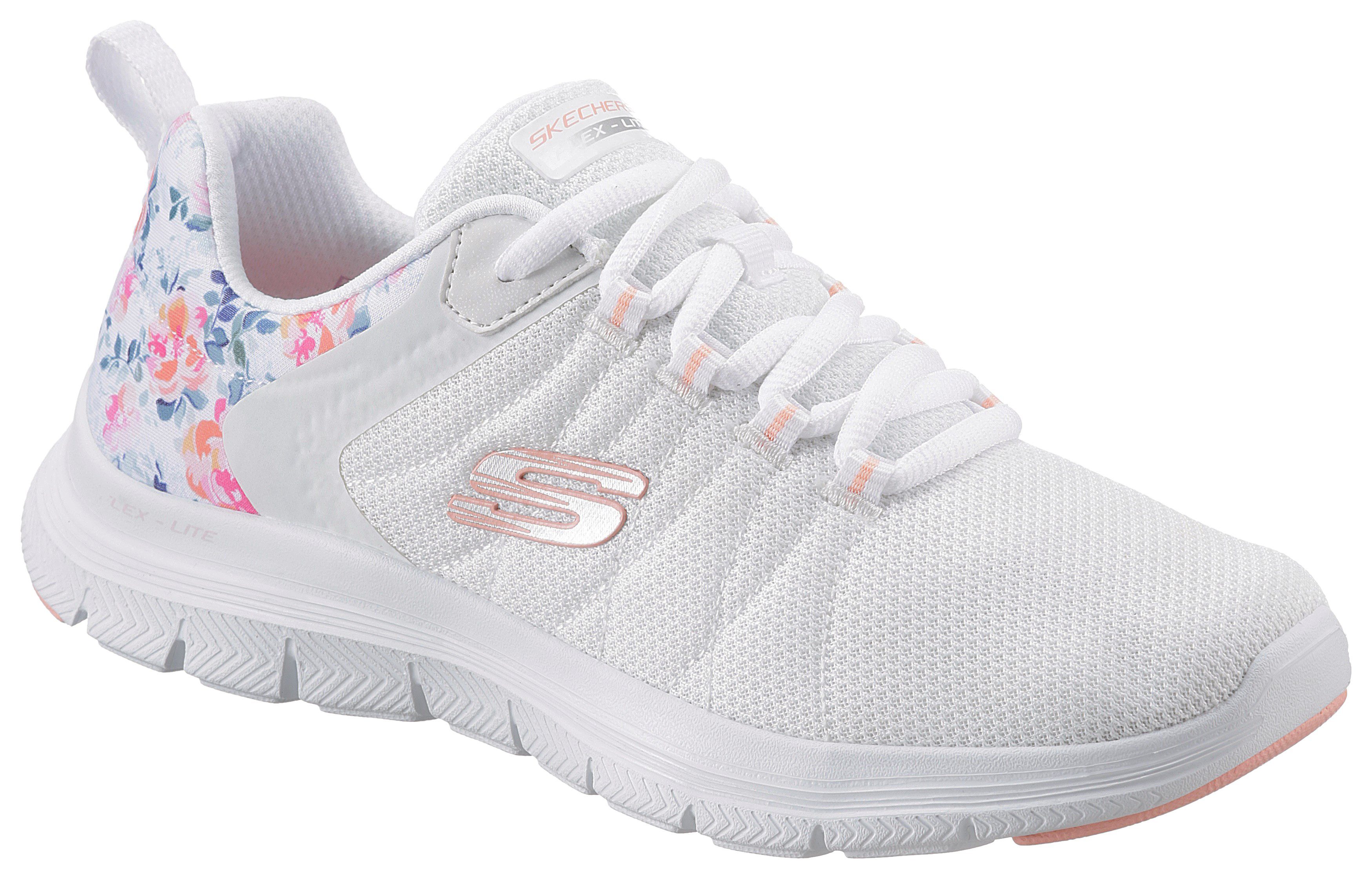 Skechers FLEX APPEAL 4.0 LET IT BLOSSOM Sneaker mit Blumenprint an der Ferse, Freizeitschuh, Halbschuh, Schnürschuh