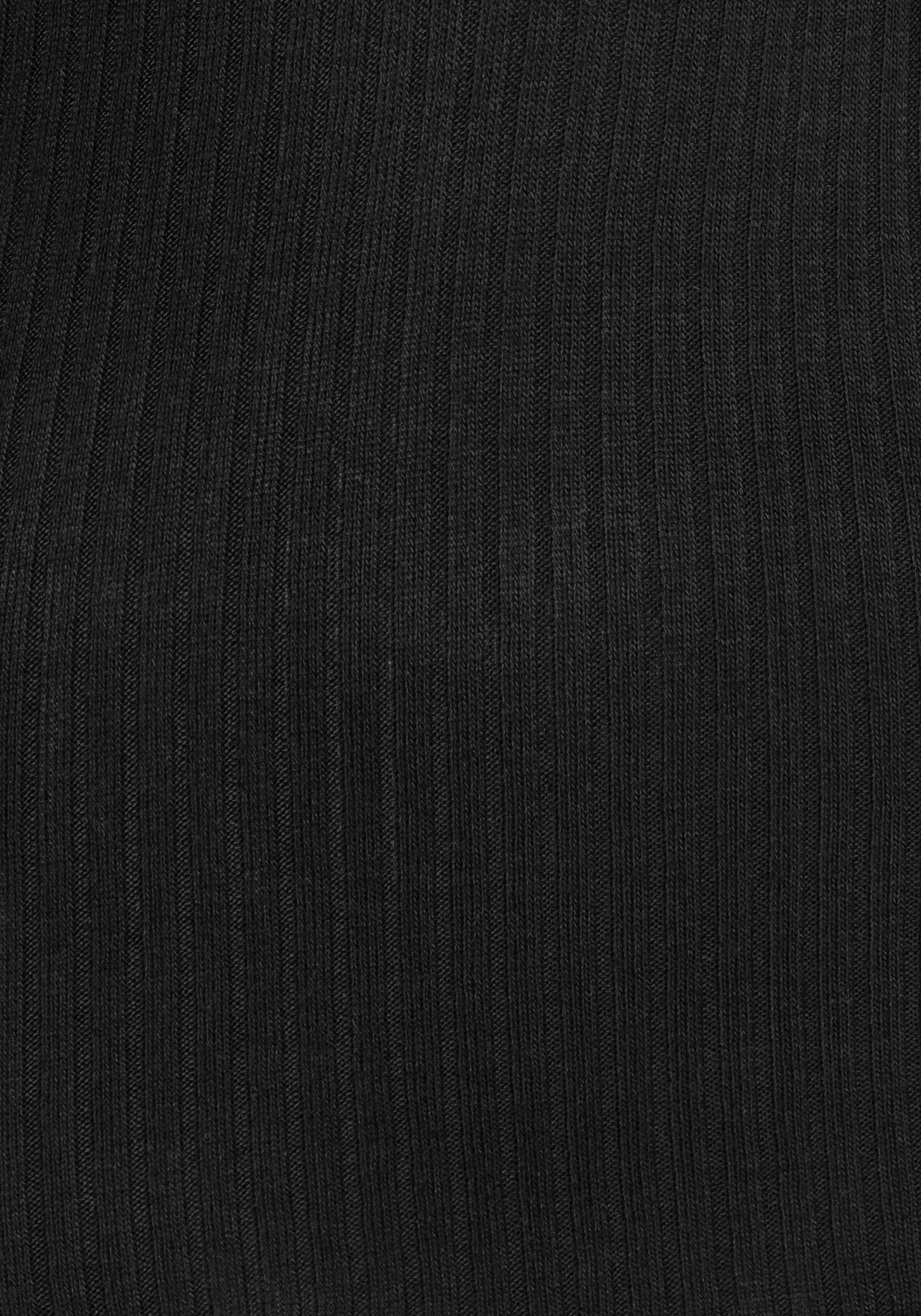 LASCANA modischer Rippware aus schwarz Langarmshirt