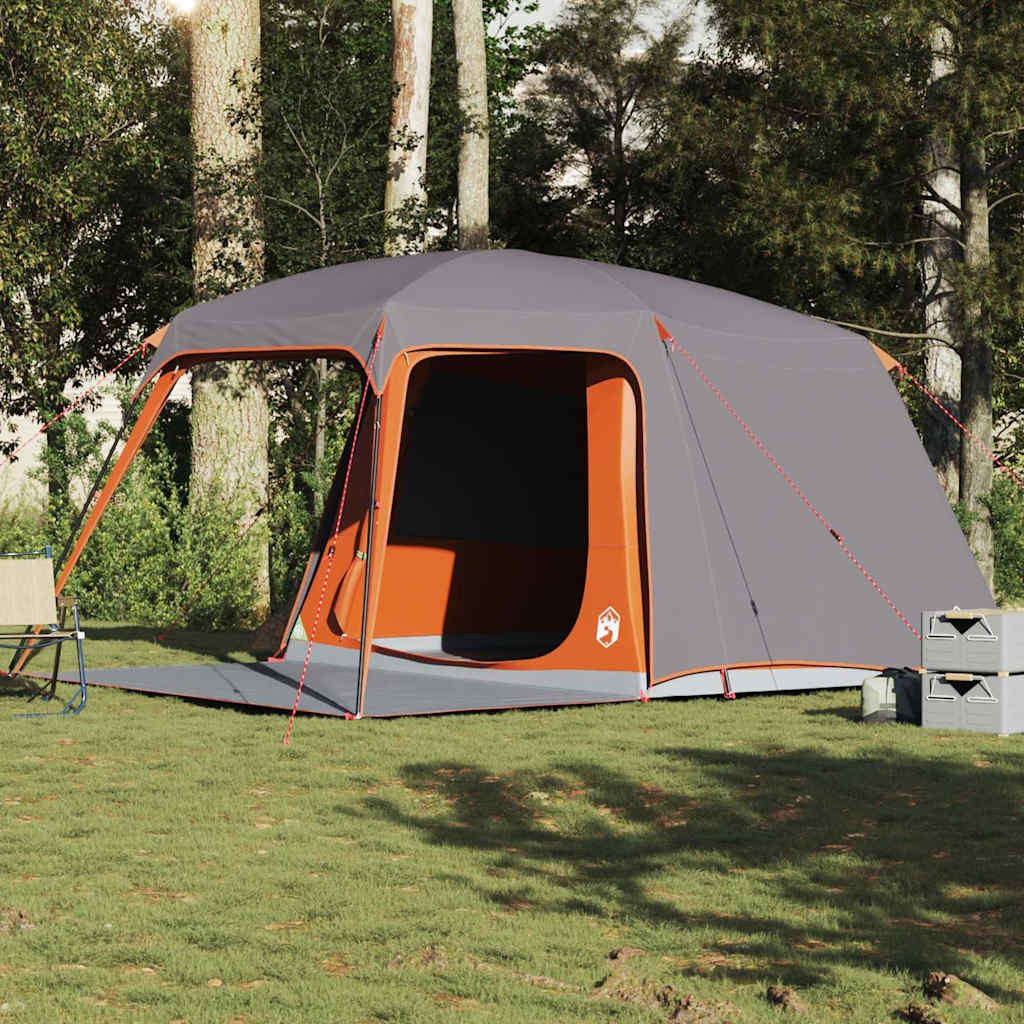 furnicato Faltzelt Campingzelt mit Vorzelt 5 Personen Grau und Orange Wasserdicht, (1 tlg)