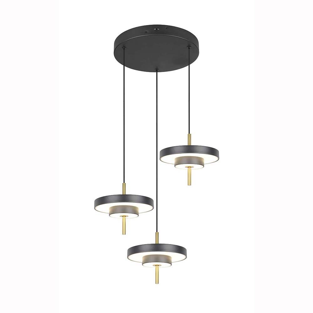 TRIO Leuchten LED-Hängeleuchte, LED-Leuchtmittel fest verbaut, Kaltweiß, Warmweiß, Neutralweiß, Tageslichtweiß, Farbwechsel, Hängeleuchte Pendellampe Esstischlampe LED schwarz CCT