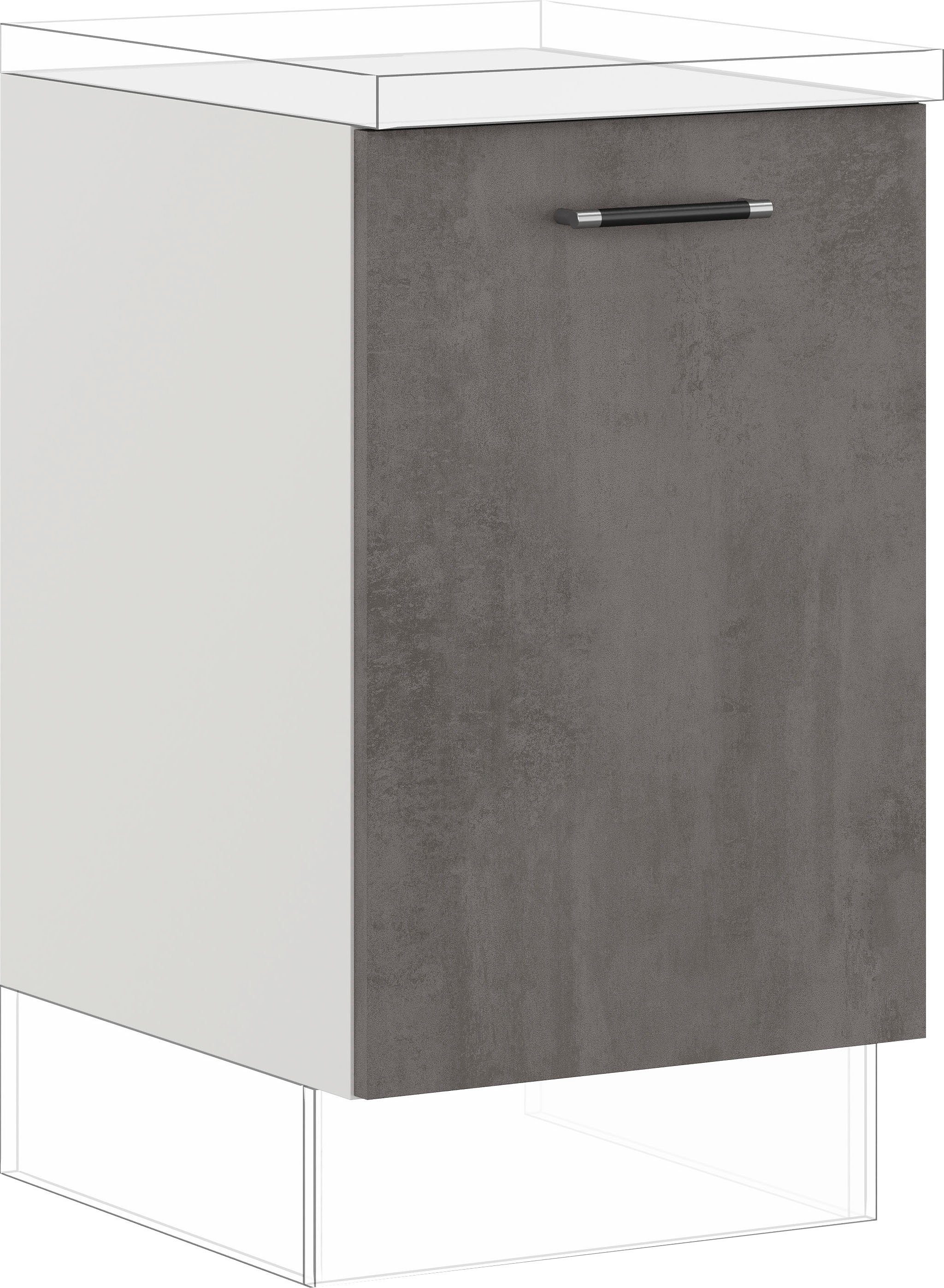 IMPULS KÜCHEN Auszugsunterschrank "Prag und Valencia", Breite/Höhe: 50/72,3 cm, mit Soft-Close vormontiert, mit Auszug, mit Wäschekorb